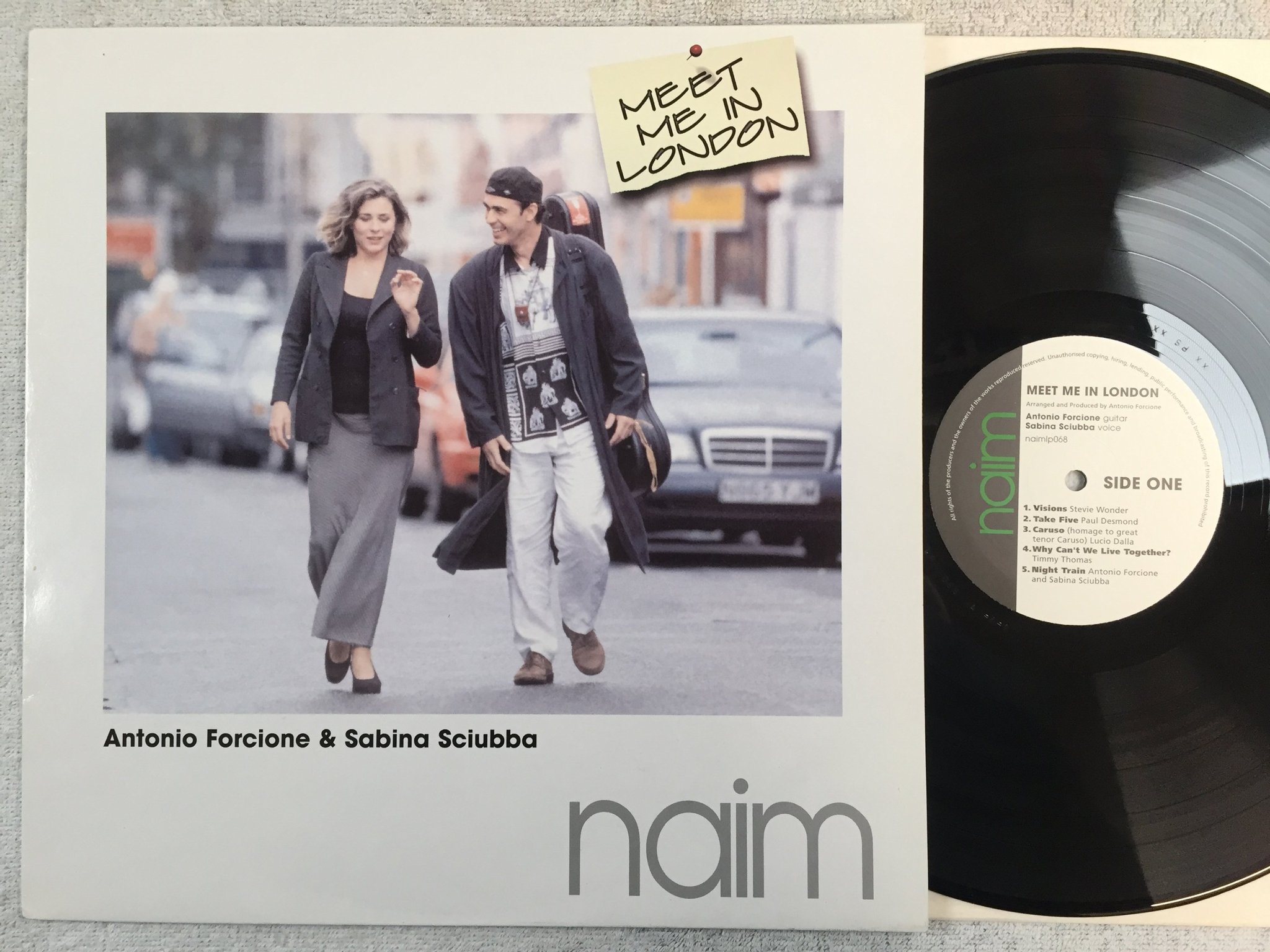 Omslagsbild för skivan SABINA SCIUBBA & FORCIONE meet me in London LP 2002 NAIM LABEL naimlp068 RARE!!!