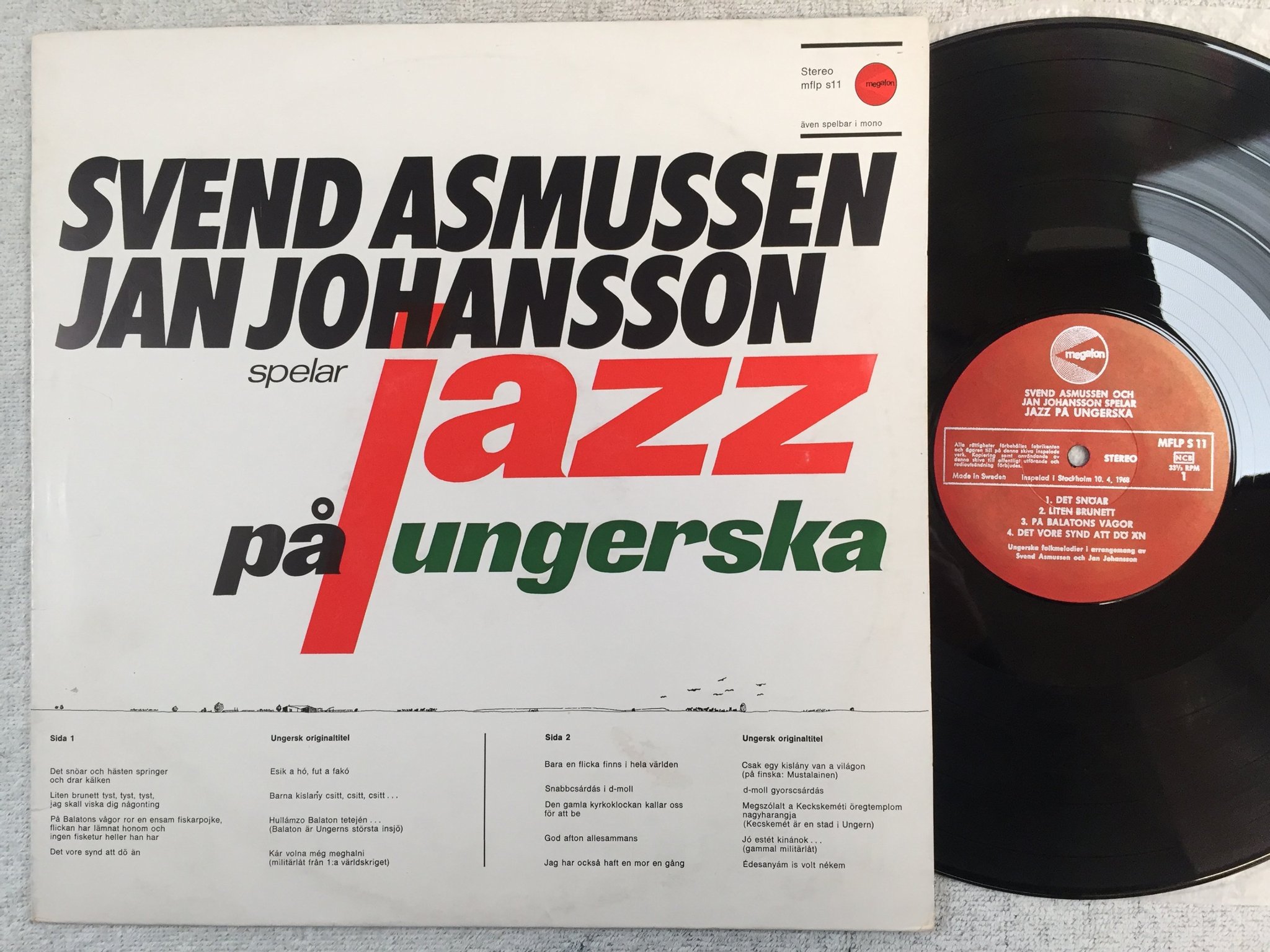 Omslagsbild för skivan JAN JOHANSSON jazz på ungerska LP Swe MEGAFON MFLP S 11
