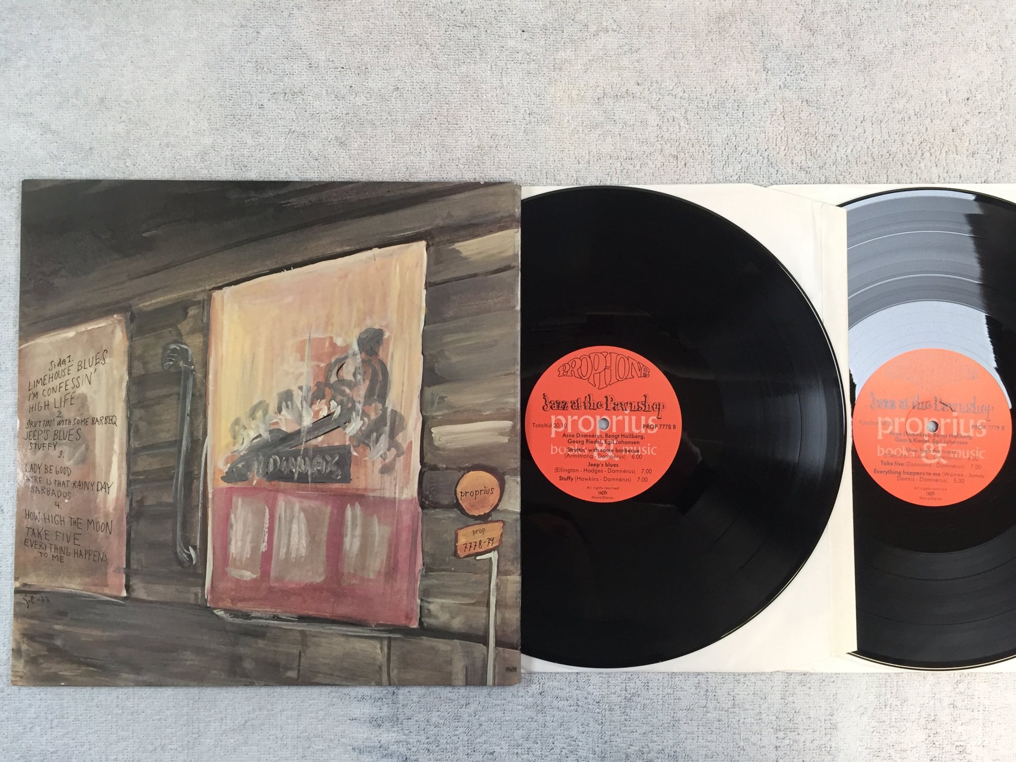 Omslagsbild för skivan ARNE DOMNERUS jazz at the pawnshop 2xLP Swe PROPHONE PROP 7778 audiophile RARE!