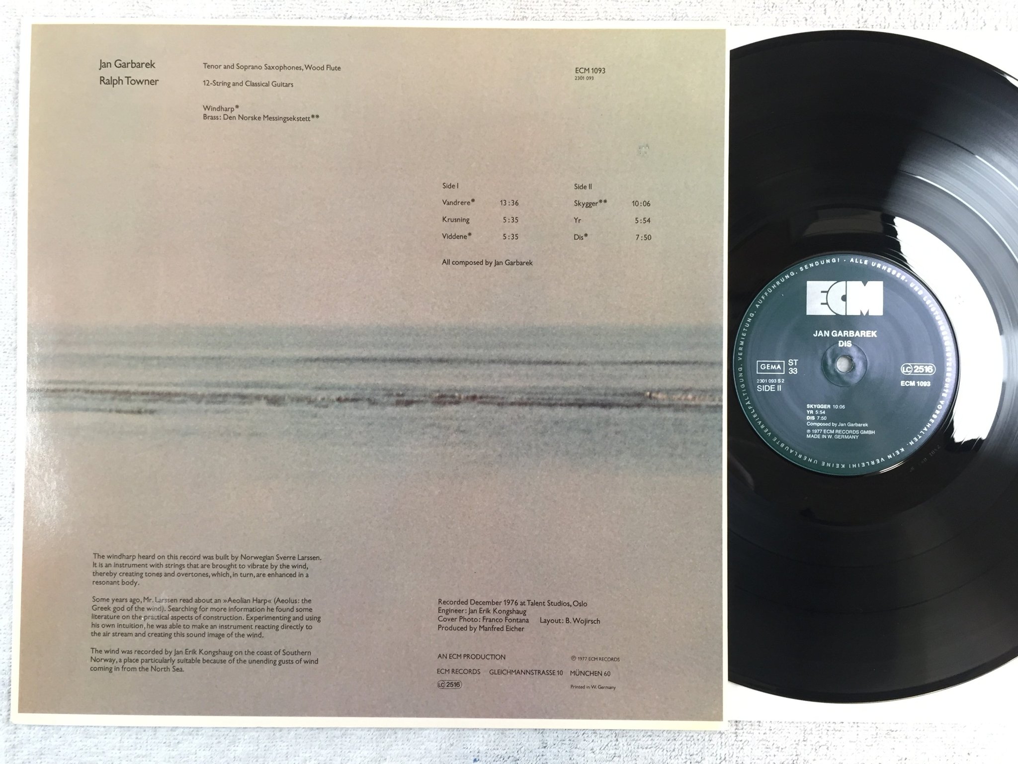 Omslagsbild för skivan JAN GARBAREK dis LP -77 Ger ECM 1093 