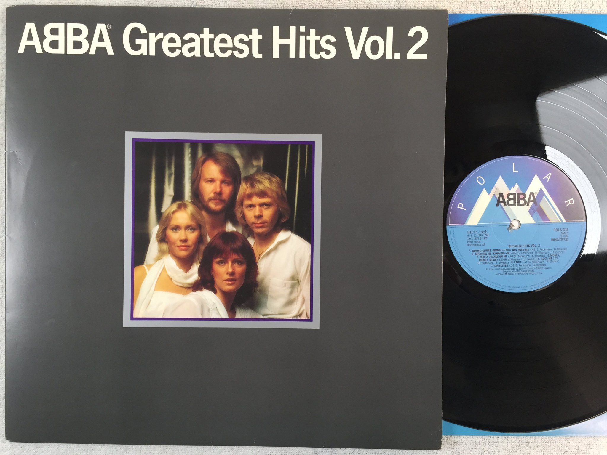 Omslagsbild för skivan ABBA greatest hits vol 2 LP Swe POLAR POLS 312