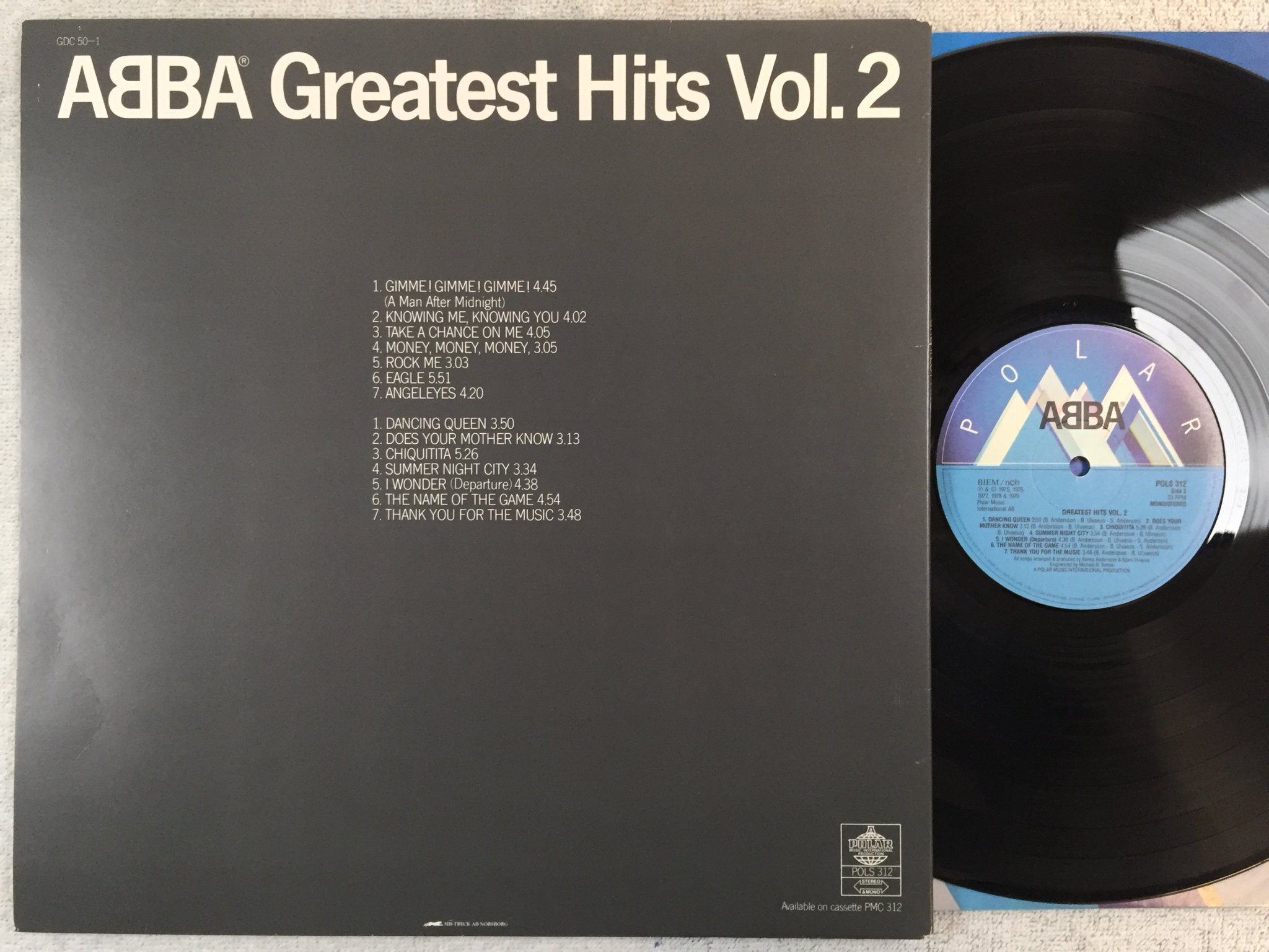 Omslagsbild för skivan ABBA greatest hits vol 2 LP Swe POLAR POLS 312