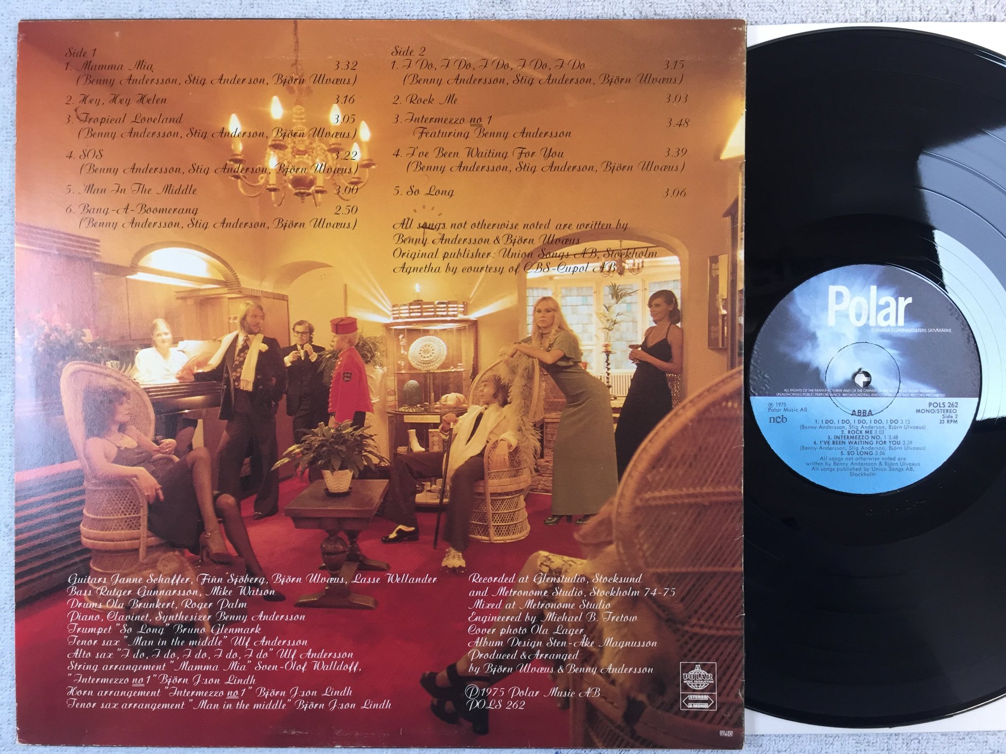 Omslagsbild för skivan ABBA s/t LP -75 Swe POLAR POLS 262