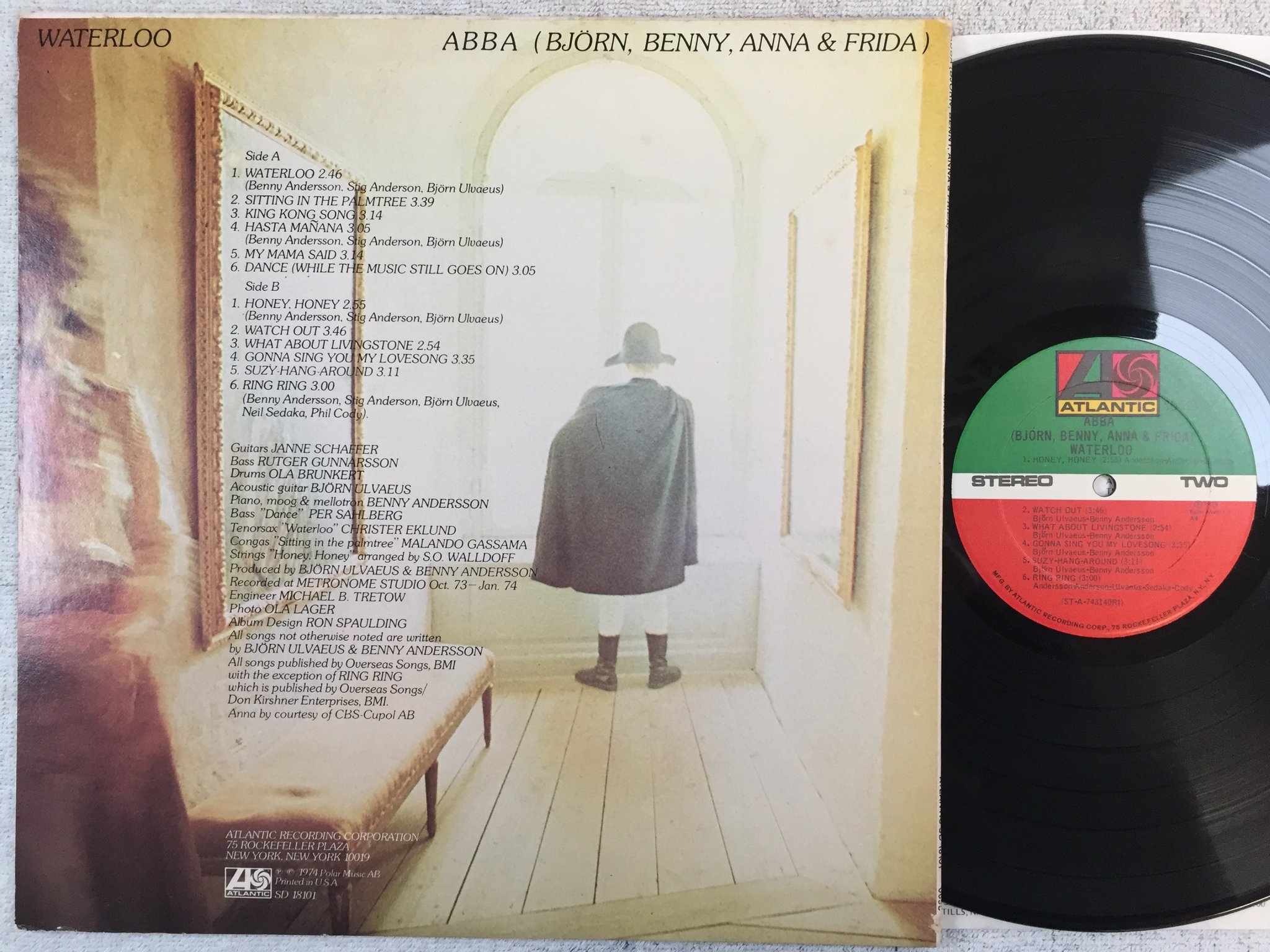 Omslagsbild för skivan ABBA waterloo LP -74 US ATLANTIC SD 18101