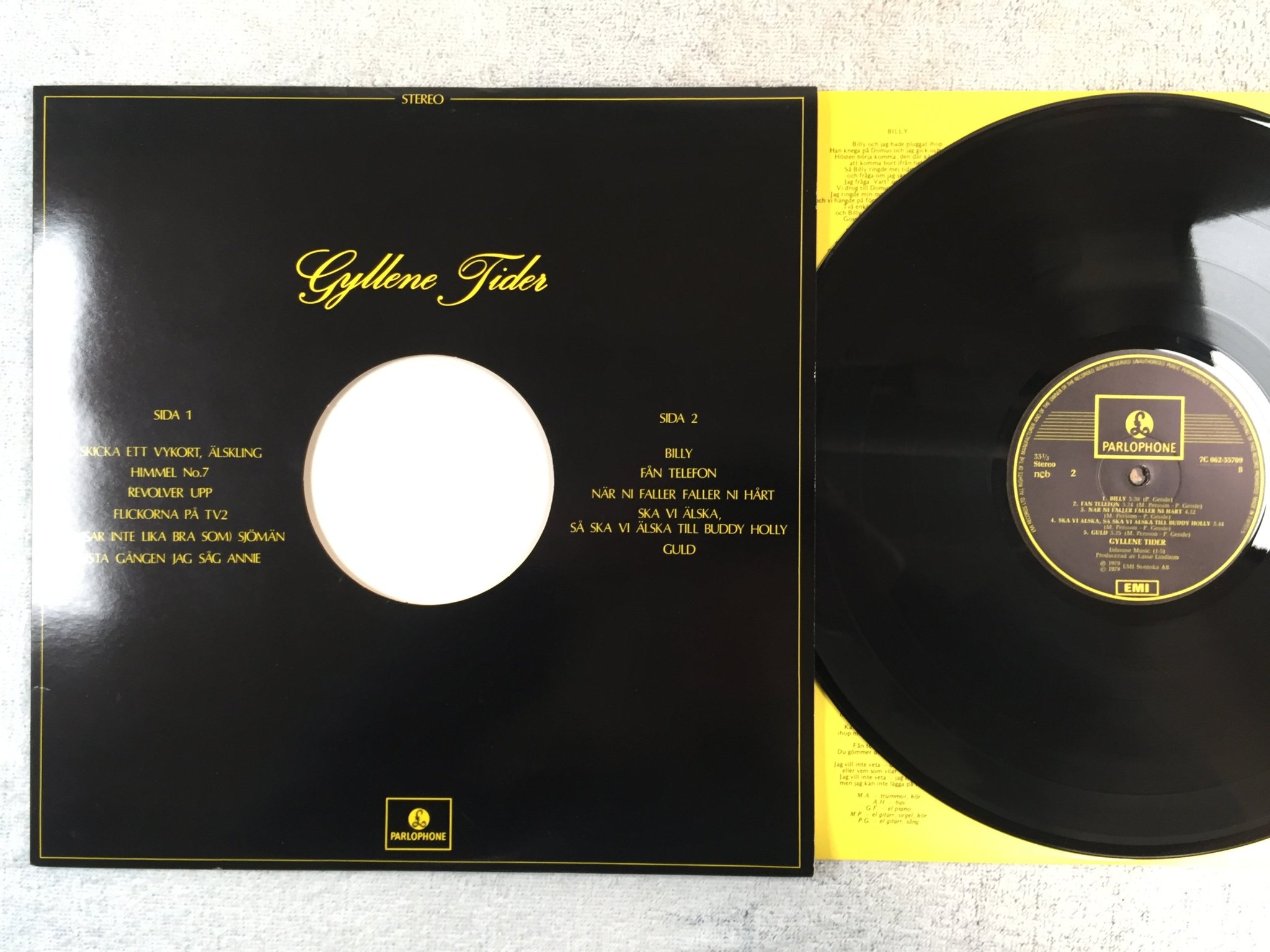 Omslagsbild för skivan GYLLENE TIDER s/t LP -79 Swe PARLOPHONE 7C 062-35709