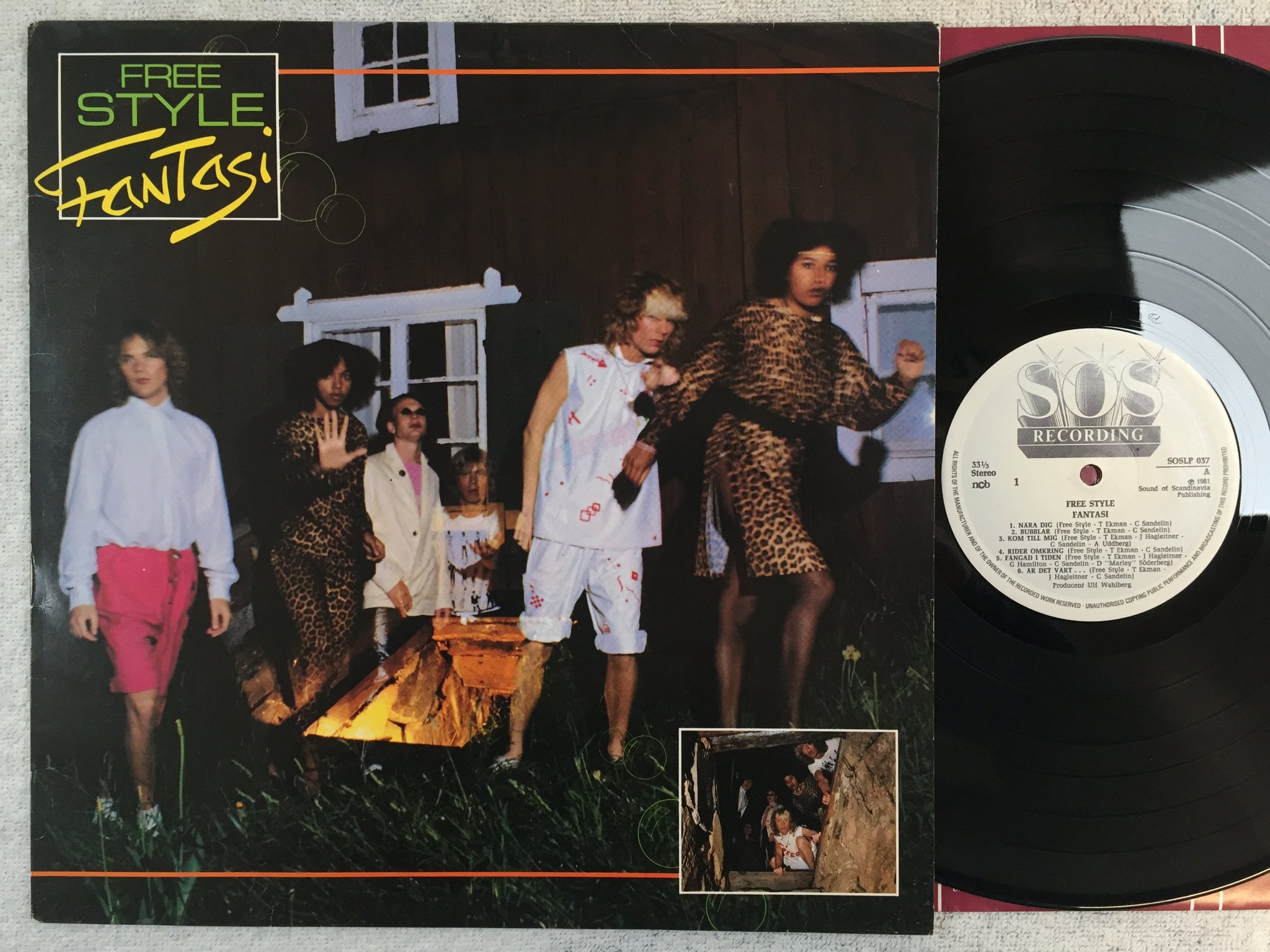 Omslagsbild för skivan FREE STYLE fantasi LP -81 Swe SOS SOSLP 037