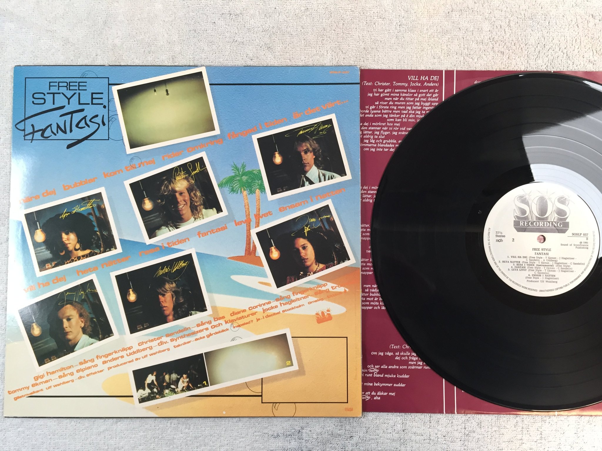 Omslagsbild för skivan FREE STYLE fantasi LP -81 Swe SOS SOSLP 037