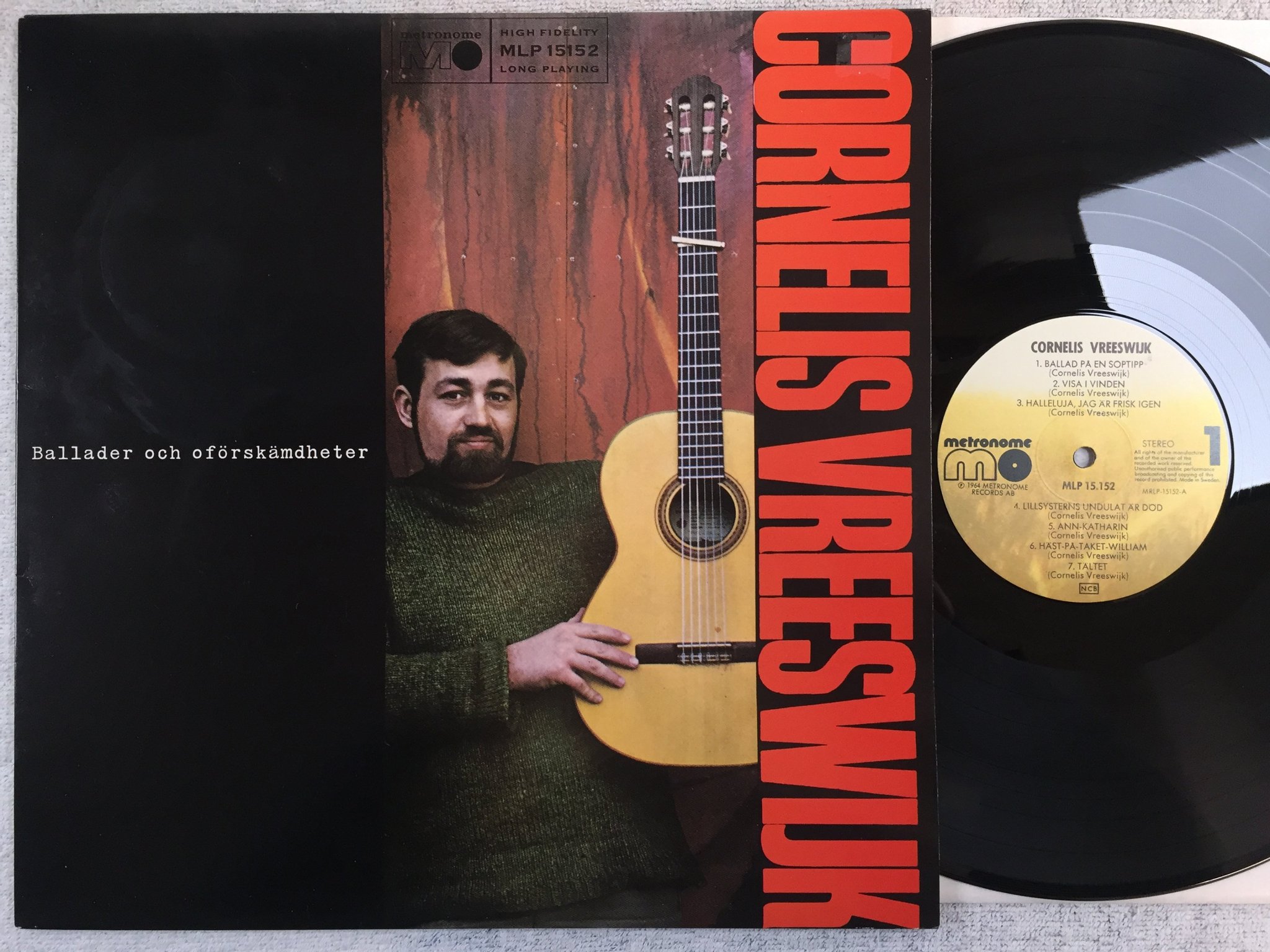 Omslagsbild för skivan CORNELIS VREESWIJK s/t LP Swe METRONOME MLP 15152