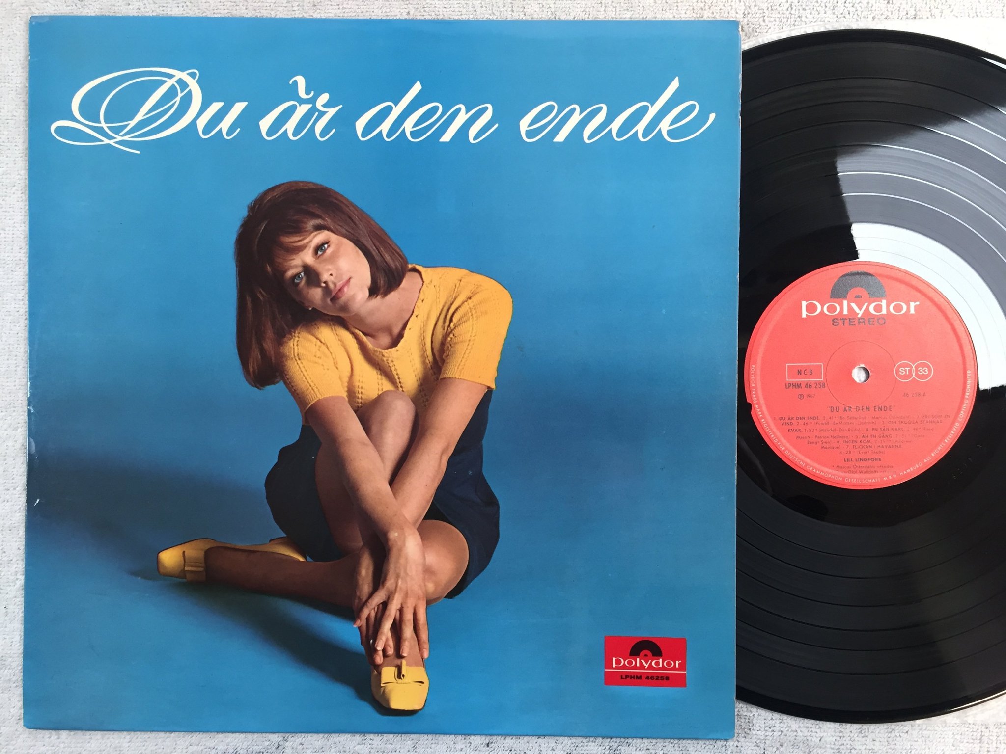 Omslagsbild för skivan LILL LINDFORS du är den ende LP -67 Swe POLYDOR LPHM 46 258