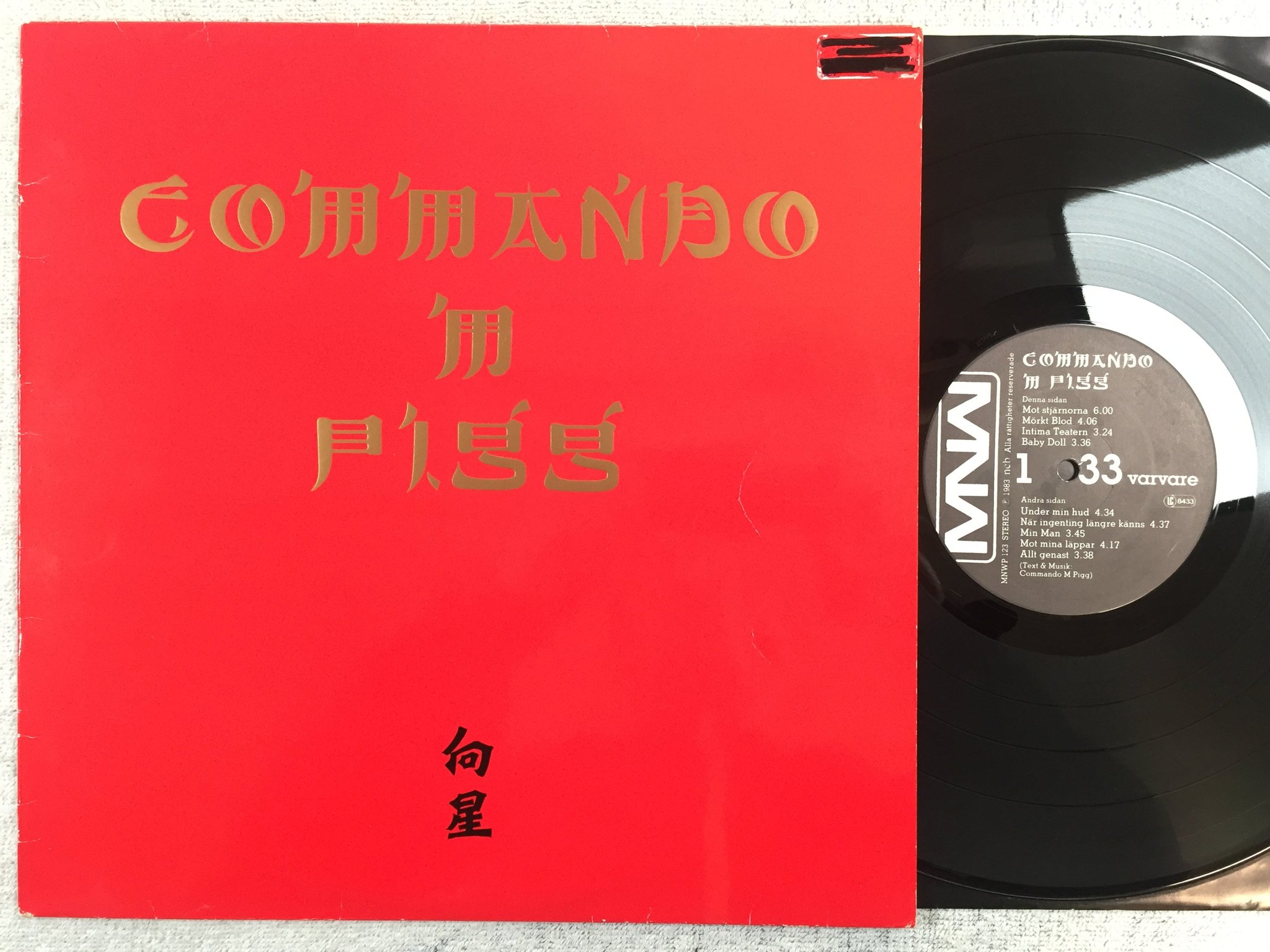 Omslagsbild för skivan COMMANDO M PIGG Mot Stjärnorna LP -83 Swe MNW MNWP 123