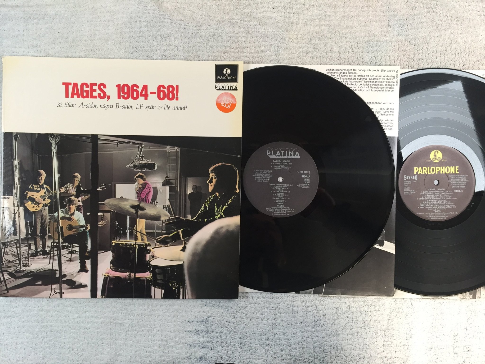 Omslagsbild för skivan TAGES 1964-68! 2xLP Swe PLATINA 7C 138-35954