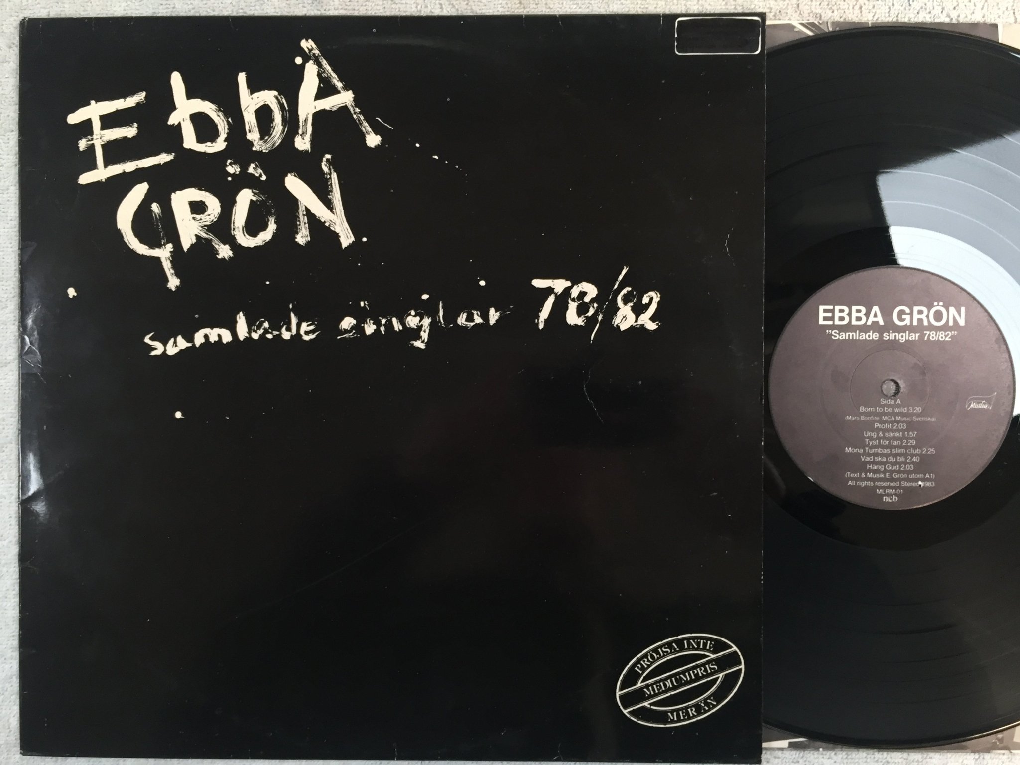 Omslagsbild för skivan EBBA GRÖN samlade singlar 78/82  LP -83 Swe MISTLUR MLRM-01 