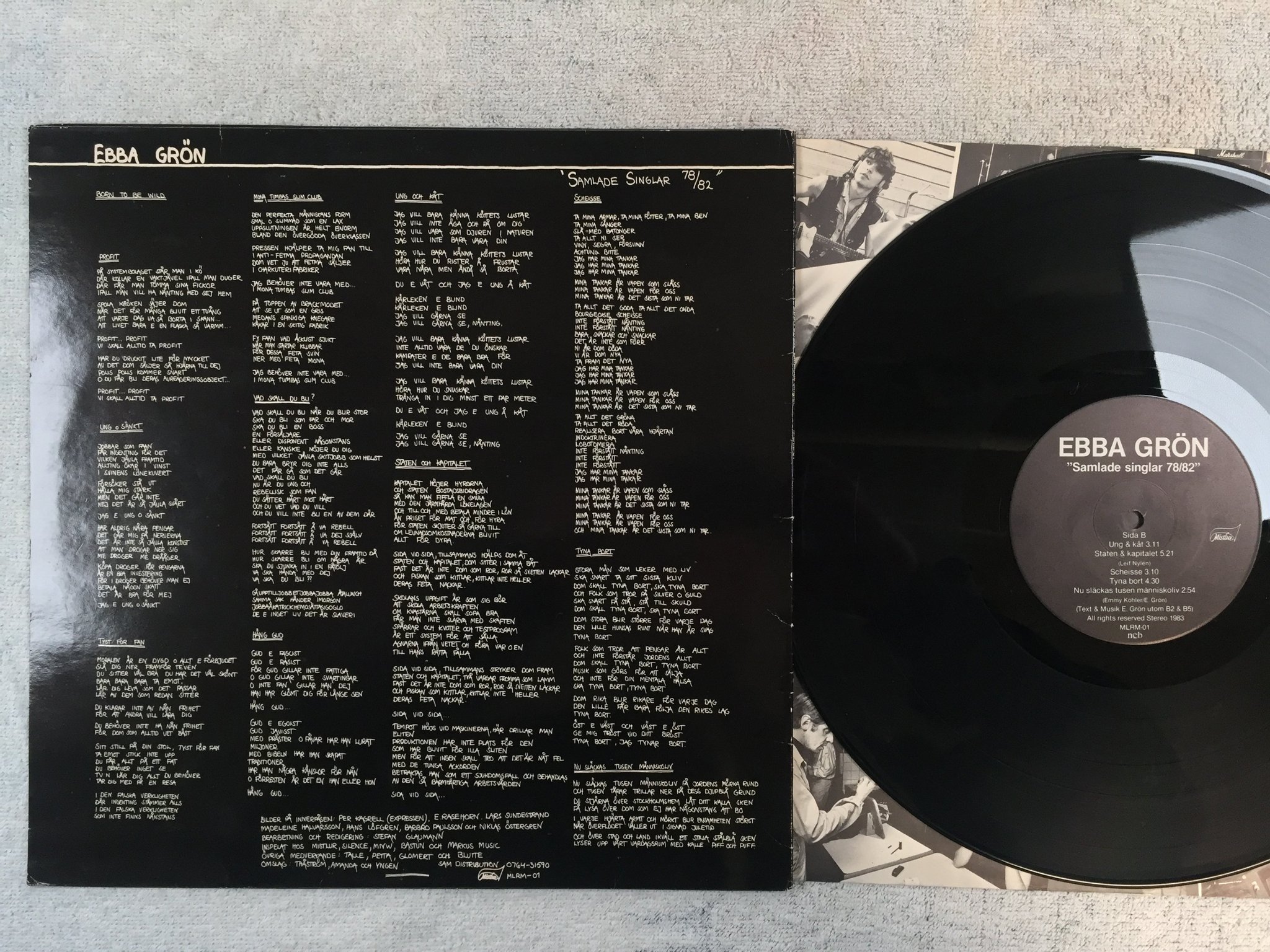 Omslagsbild för skivan EBBA GRÖN samlade singlar 78/82  LP -83 Swe MISTLUR MLRM-01 