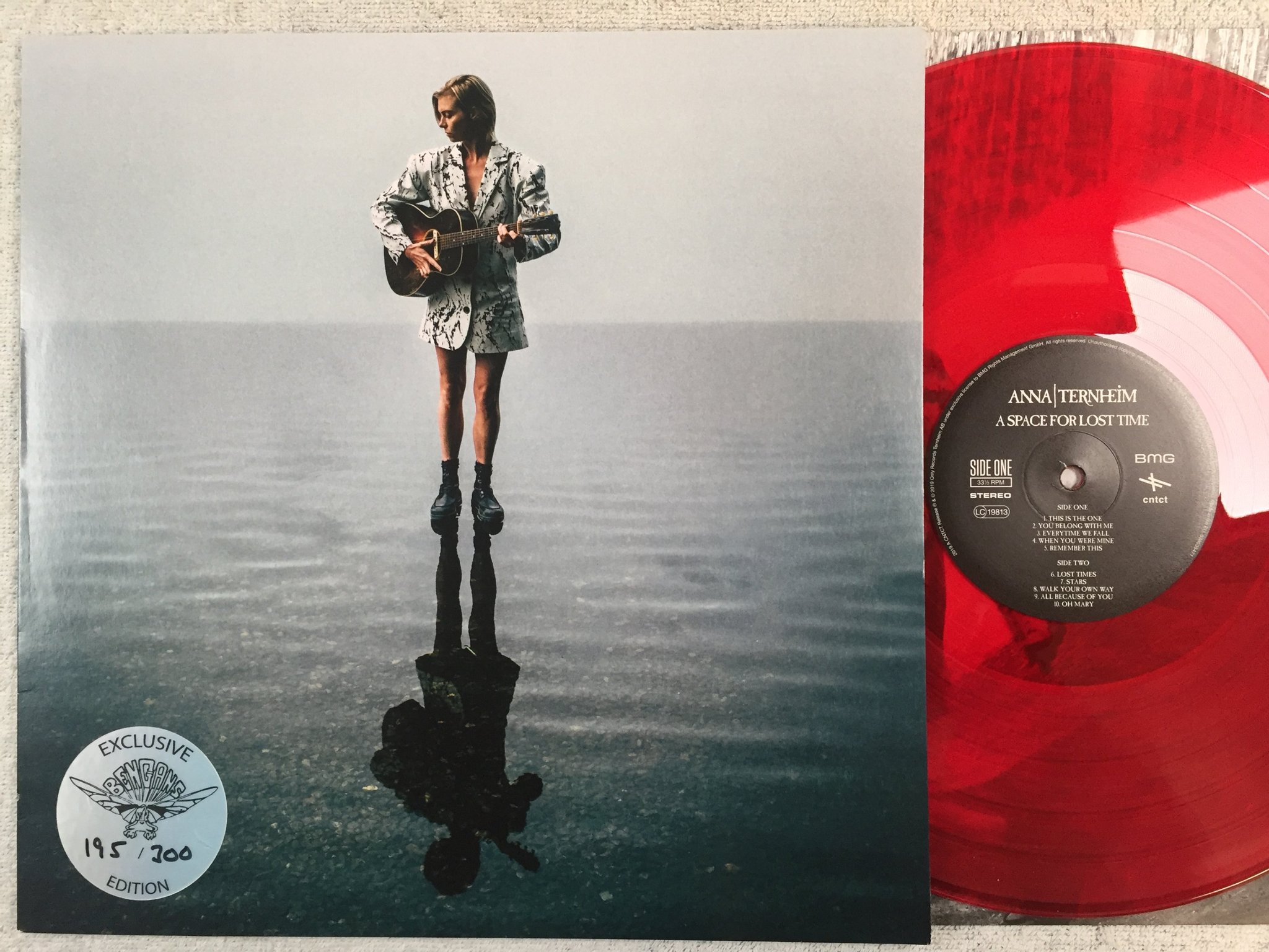 Omslagsbild för skivan ANNA TERNHEIM a space for lost time LP 2019 BMG red vinyl / #195/300 