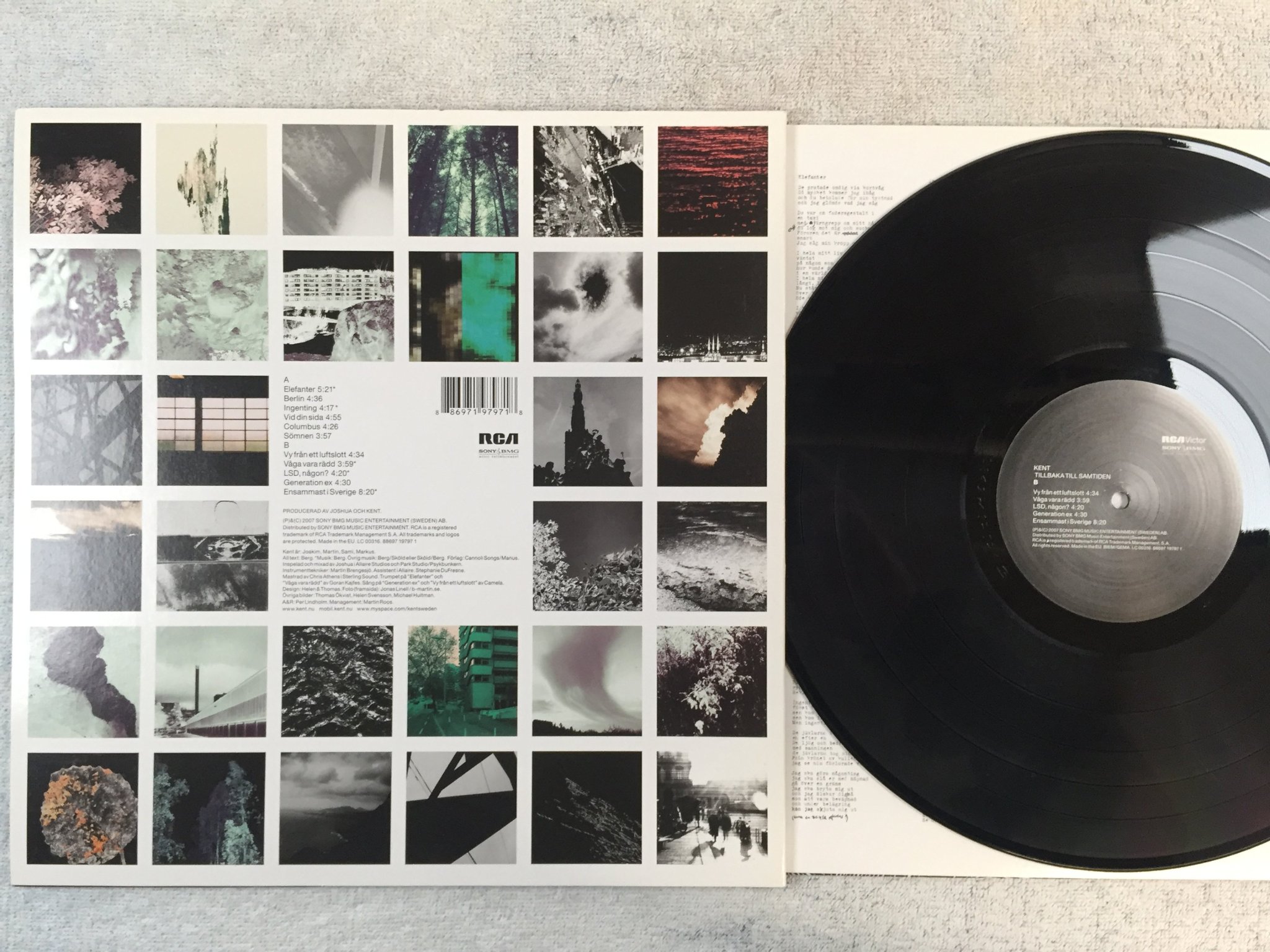 Omslagsbild för skivan KENT tillbaka till samtiden LP 2007 Swe RCA 88697197971 very rare!!