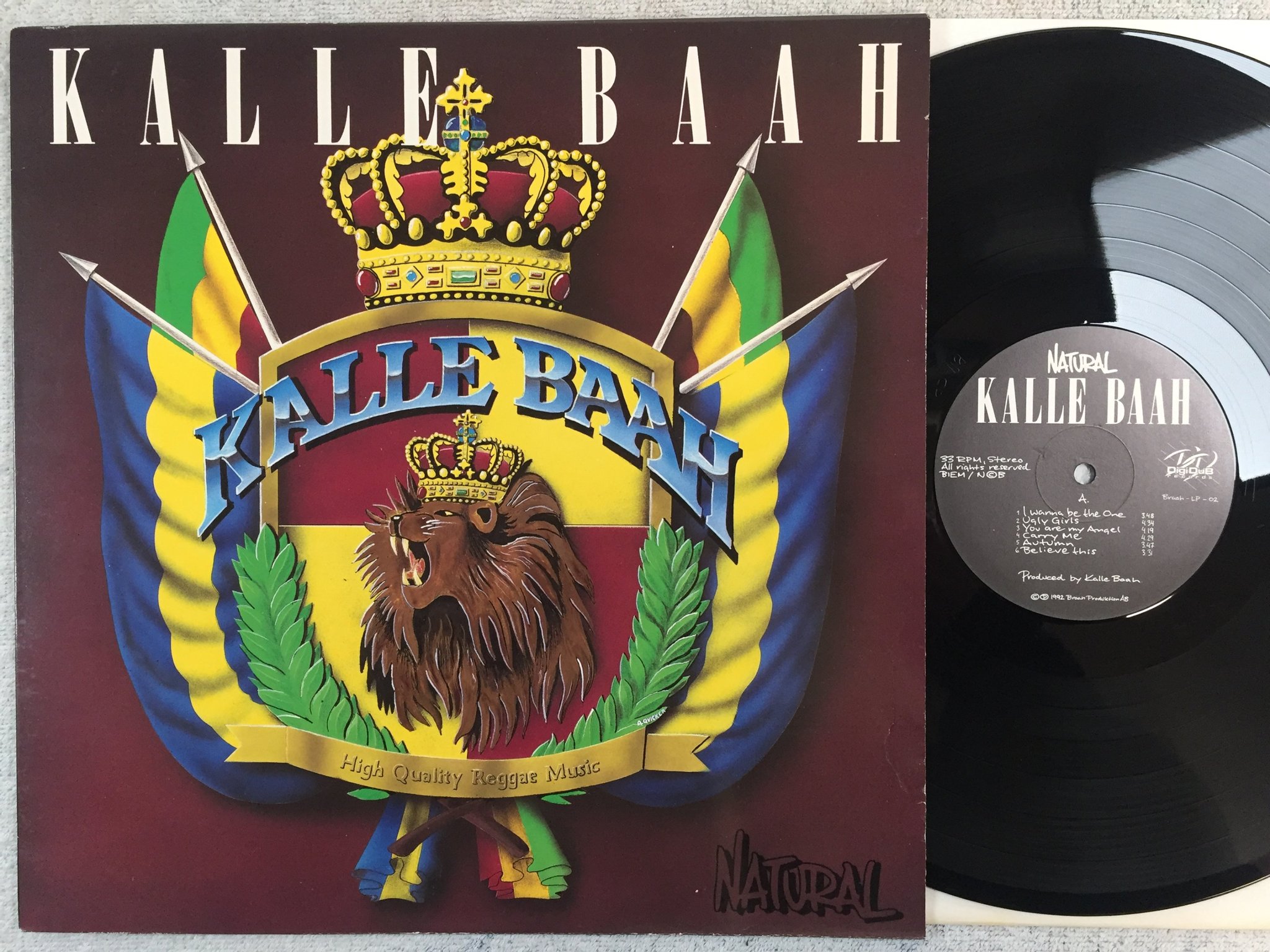 Omslagsbild för skivan KALLE BAAH natural LP -92 Swe Braah-LP-02 reggae SVÅR!
