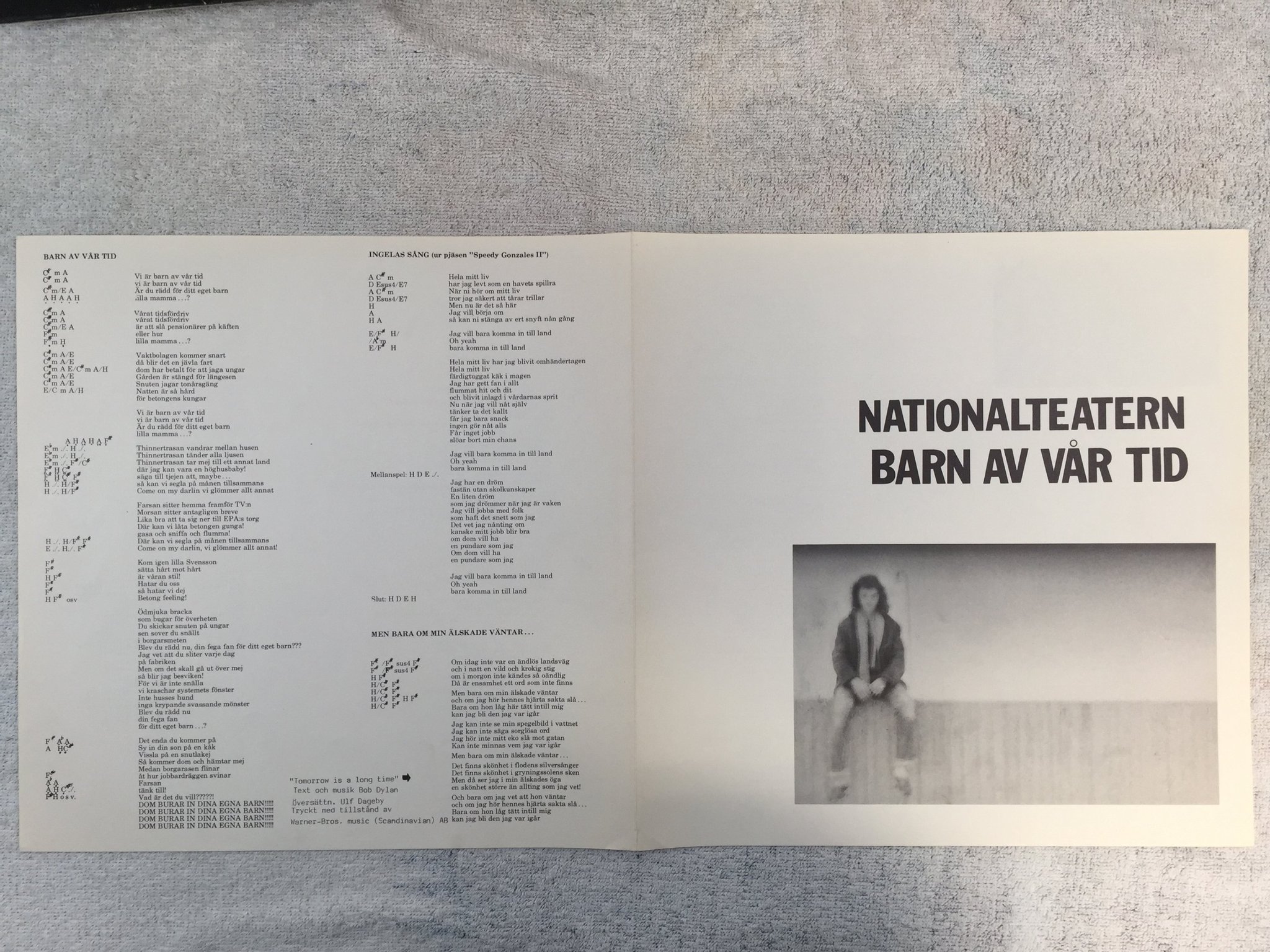 Omslagsbild för skivan NATIONALTEATERN barn av vår tid LP -78 Swe NACKSVING Nr 031-16 "kolla kolla"