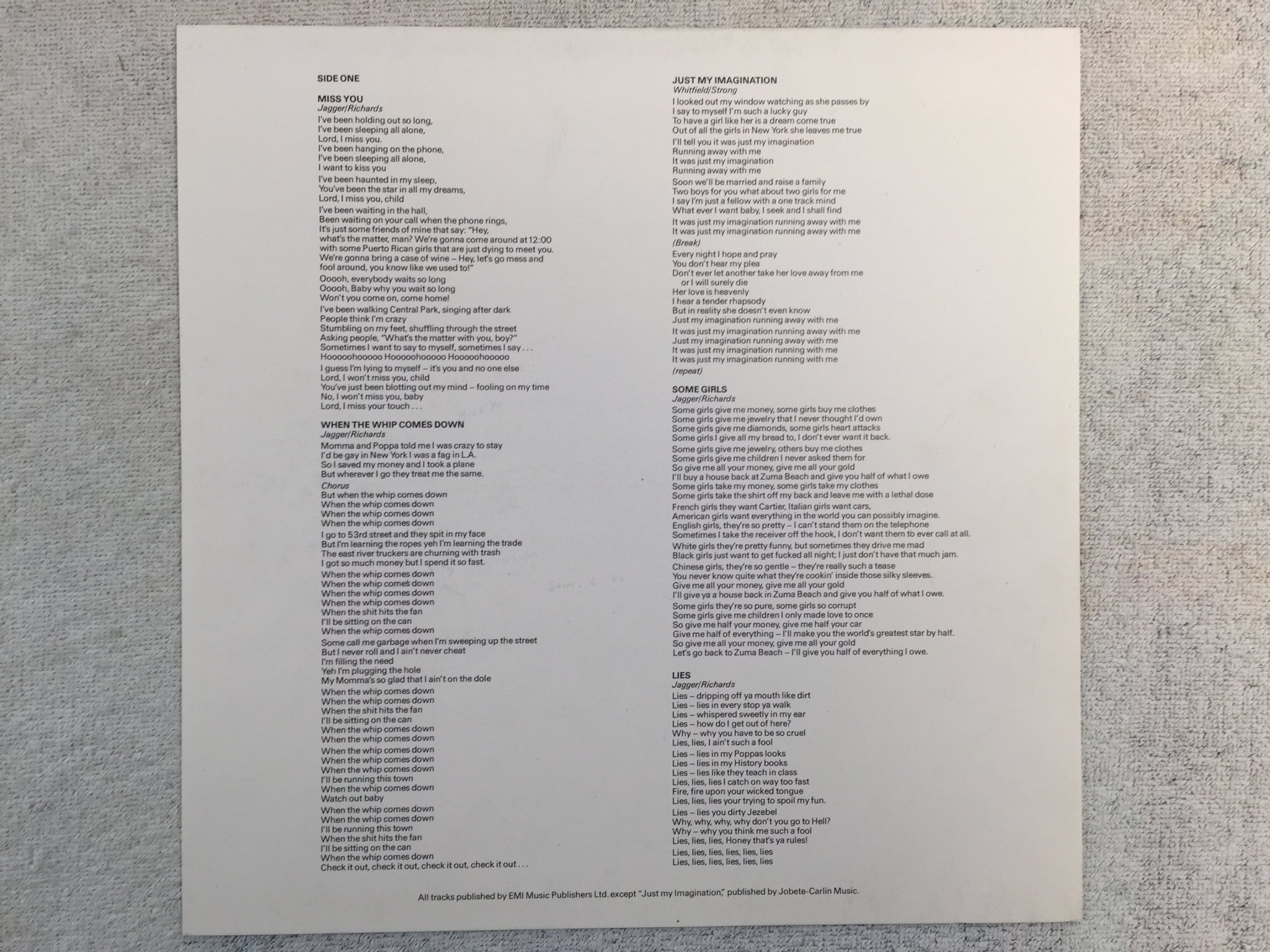 Omslagsbild för skivan THE ROLLING STONES some girls LP -78 Ger 1C 064-61016