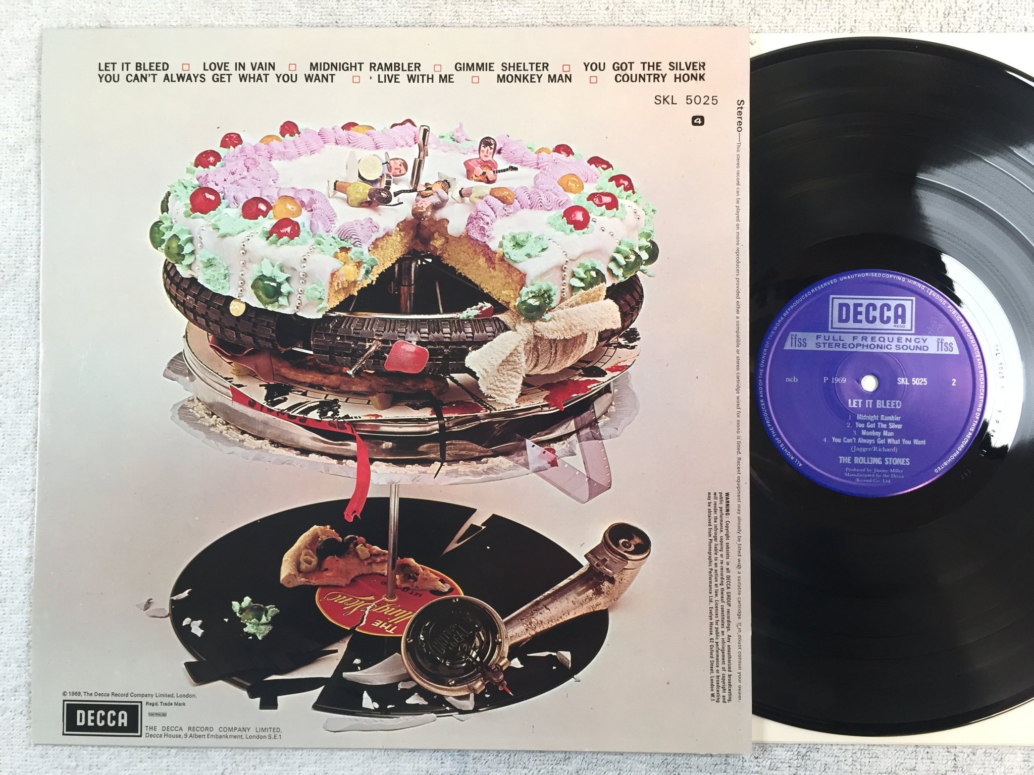 Omslagsbild för skivan THE ROLLING STONES let it bleed LP re NCB DECCA SKL 5025