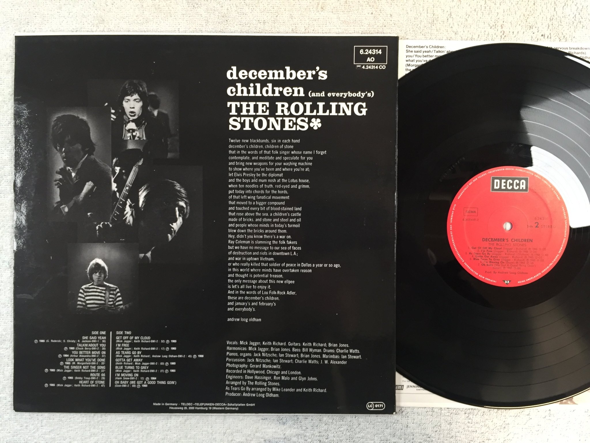 Omslagsbild för skivan THE ROLLING STONES december's children LP re Ger DECCA 624314