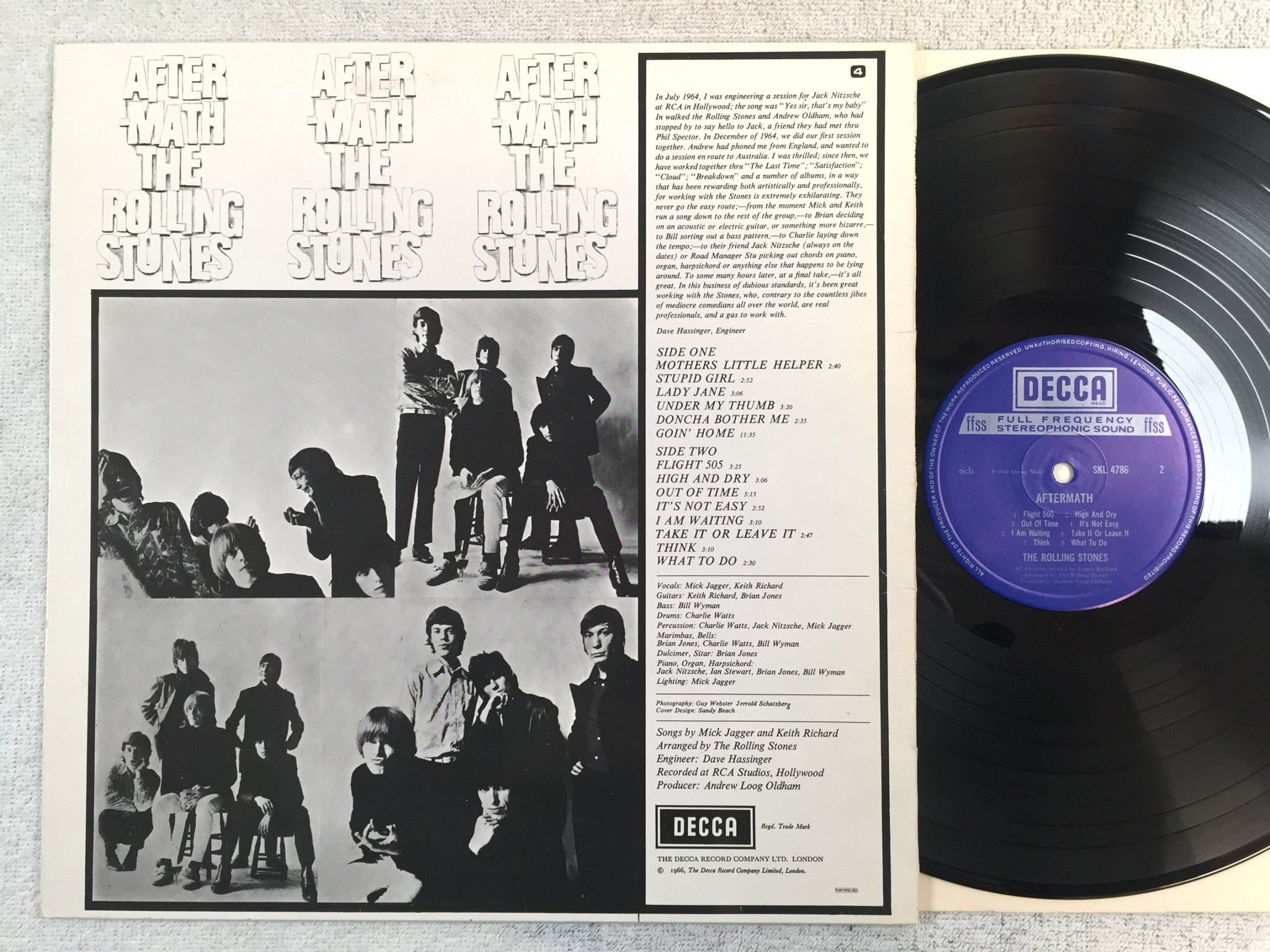 Omslagsbild för skivan THE ROLLING STONES aftermath LP re NCB DECCA SKL 4786
