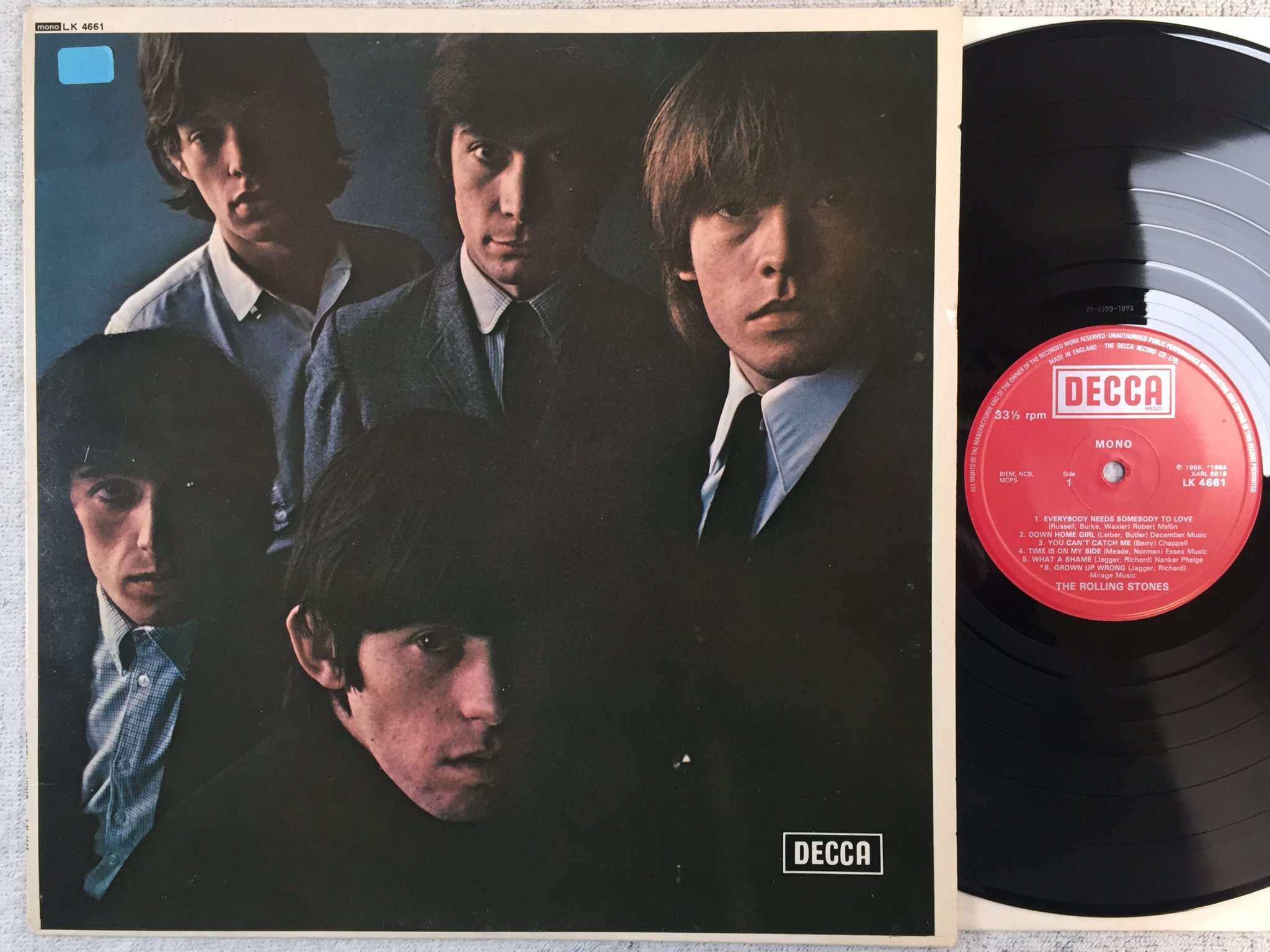 Omslagsbild för skivan THE ROLLING STONES s/t LP re UK DECCA LK 4661 MONO