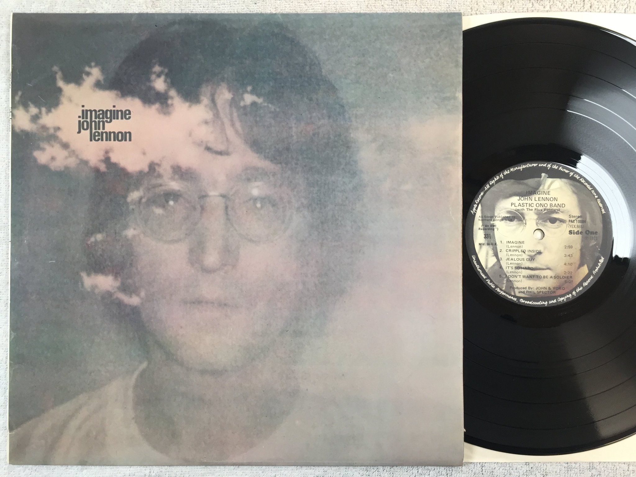 Omslagsbild för skivan JOHN LENNON / PLASTIC ONO BAND imagine LP UK APPLE PAS 10004