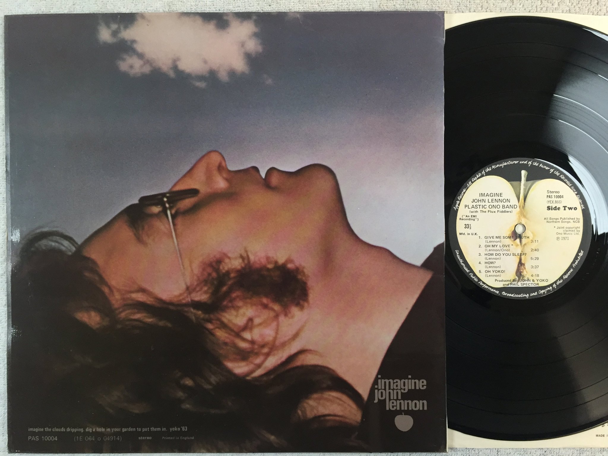 Omslagsbild för skivan JOHN LENNON / PLASTIC ONO BAND imagine LP UK APPLE PAS 10004