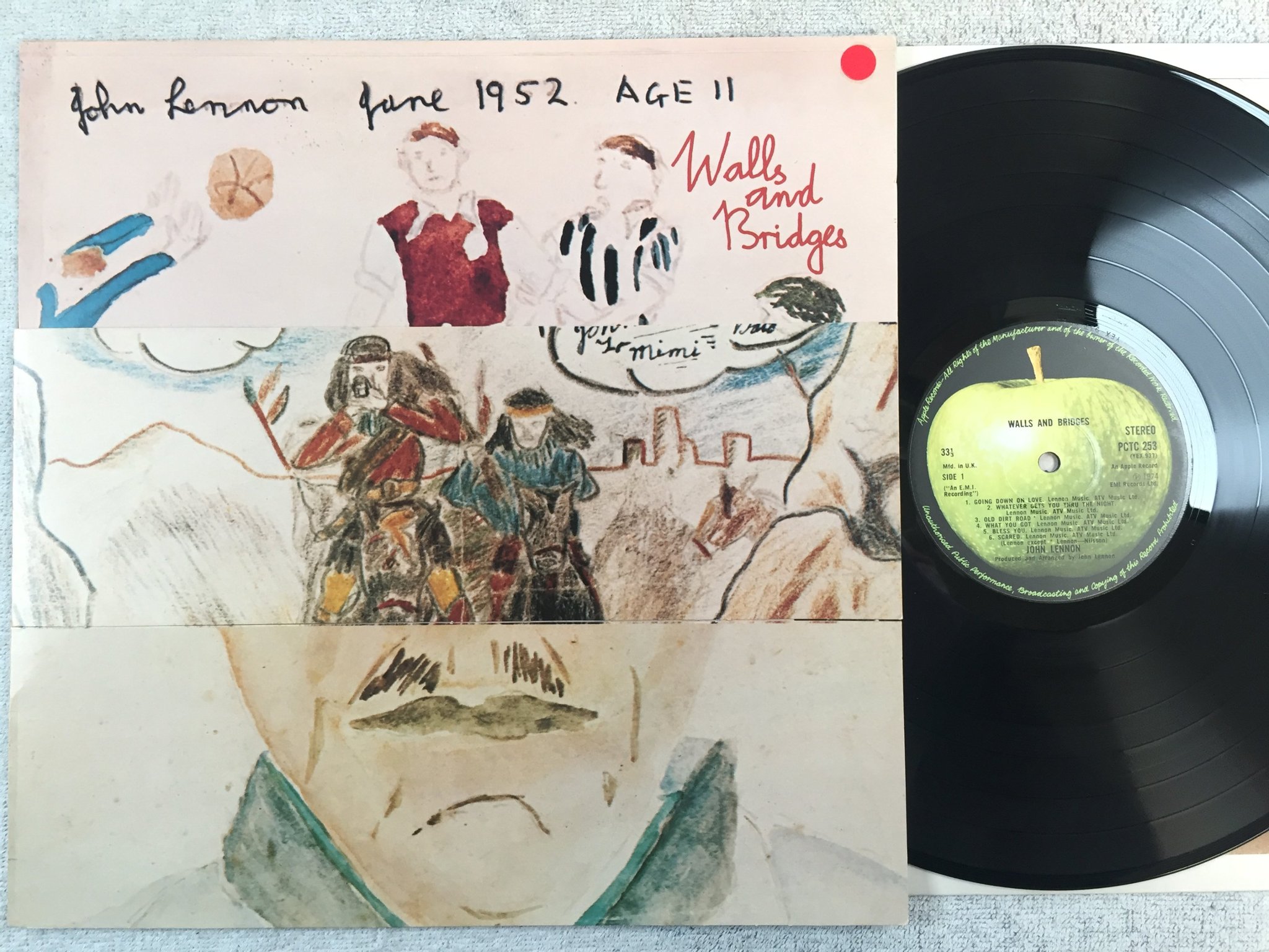 Omslagsbild för skivan JOHN LENNON walls and bridges LP -74 UK APPLE PCTC 253