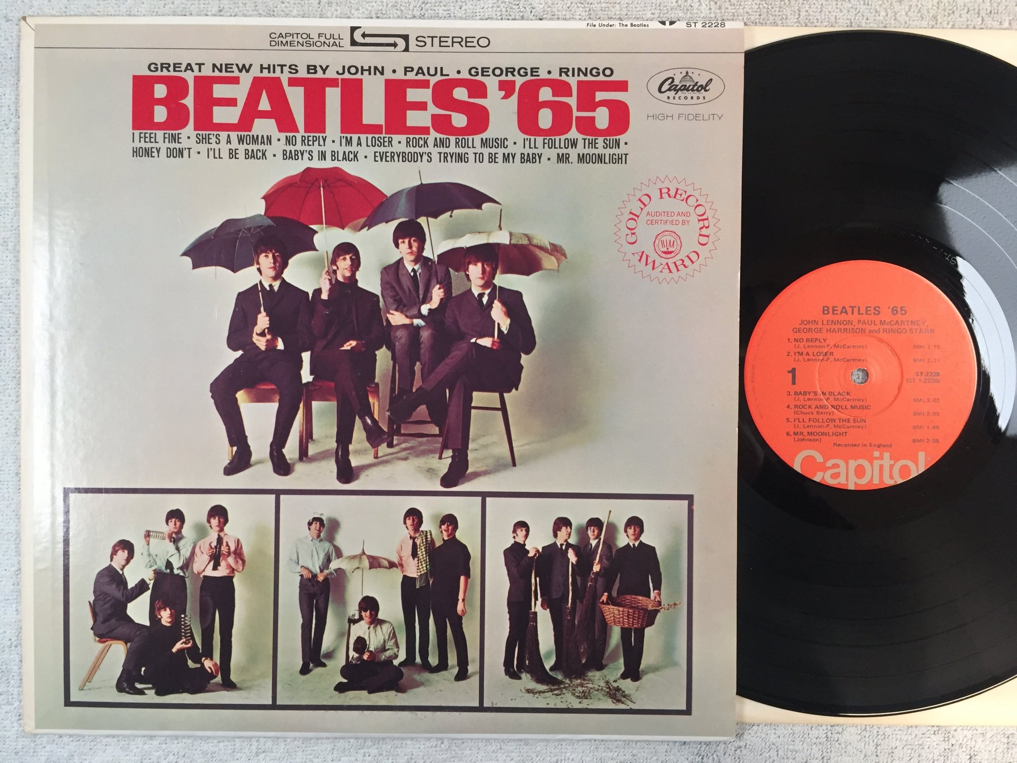 Omslagsbild för skivan THE BEATLES '65 LP US APPLE ST 2228