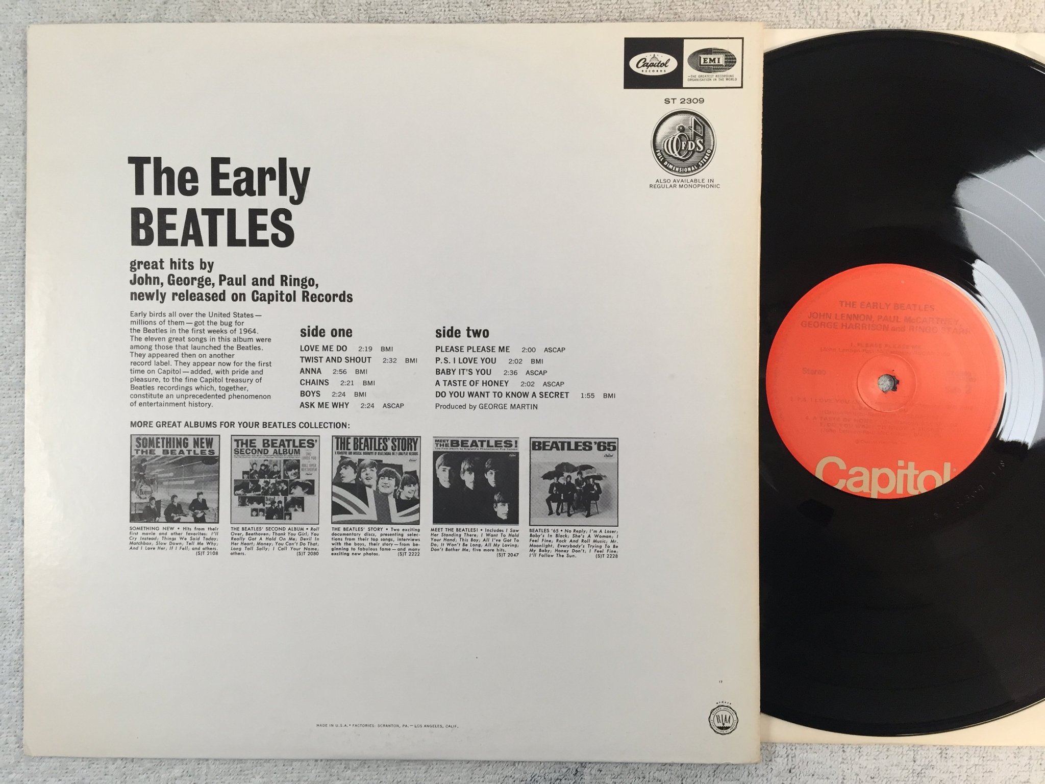 Omslagsbild för skivan THE BEATLES the early LP US APPLE ST 2309