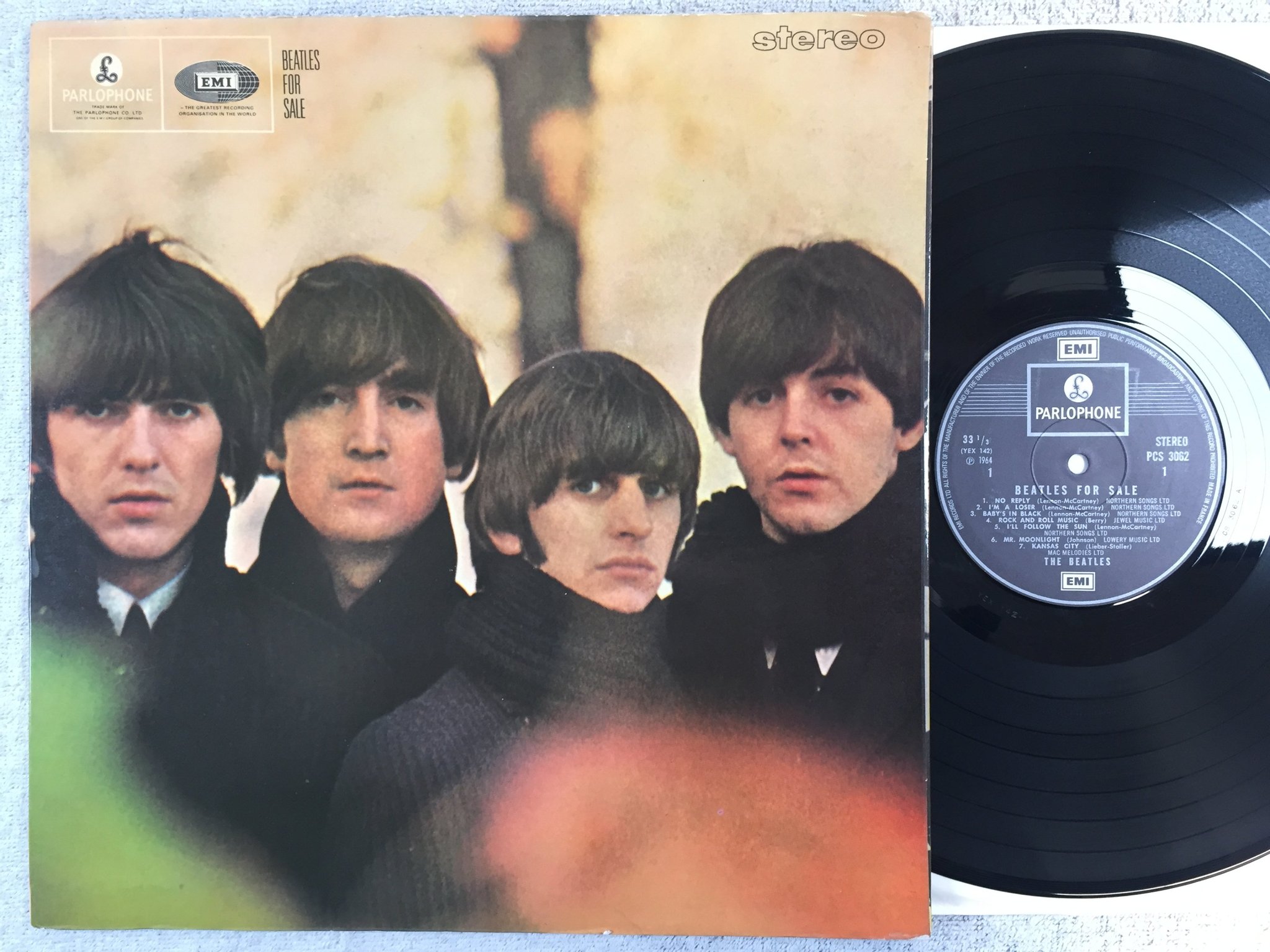 Omslagsbild för skivan THE BEATLES for sale LP Fra EMI/PARLOPHONE PCS 3062