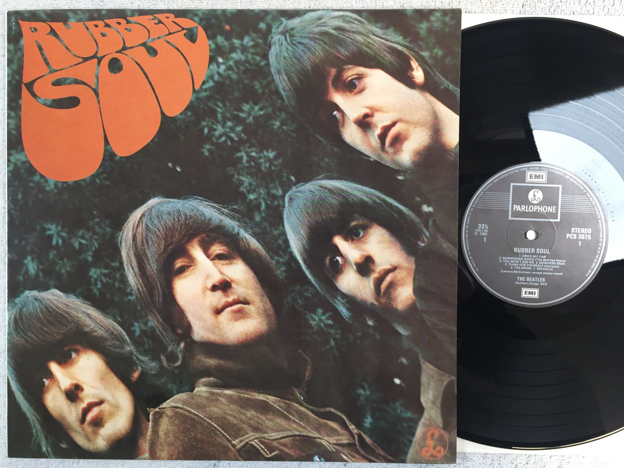 Omslagsbild för skivan THE BEATLES rubber soul LP re PARLOPHONE 5099910411513