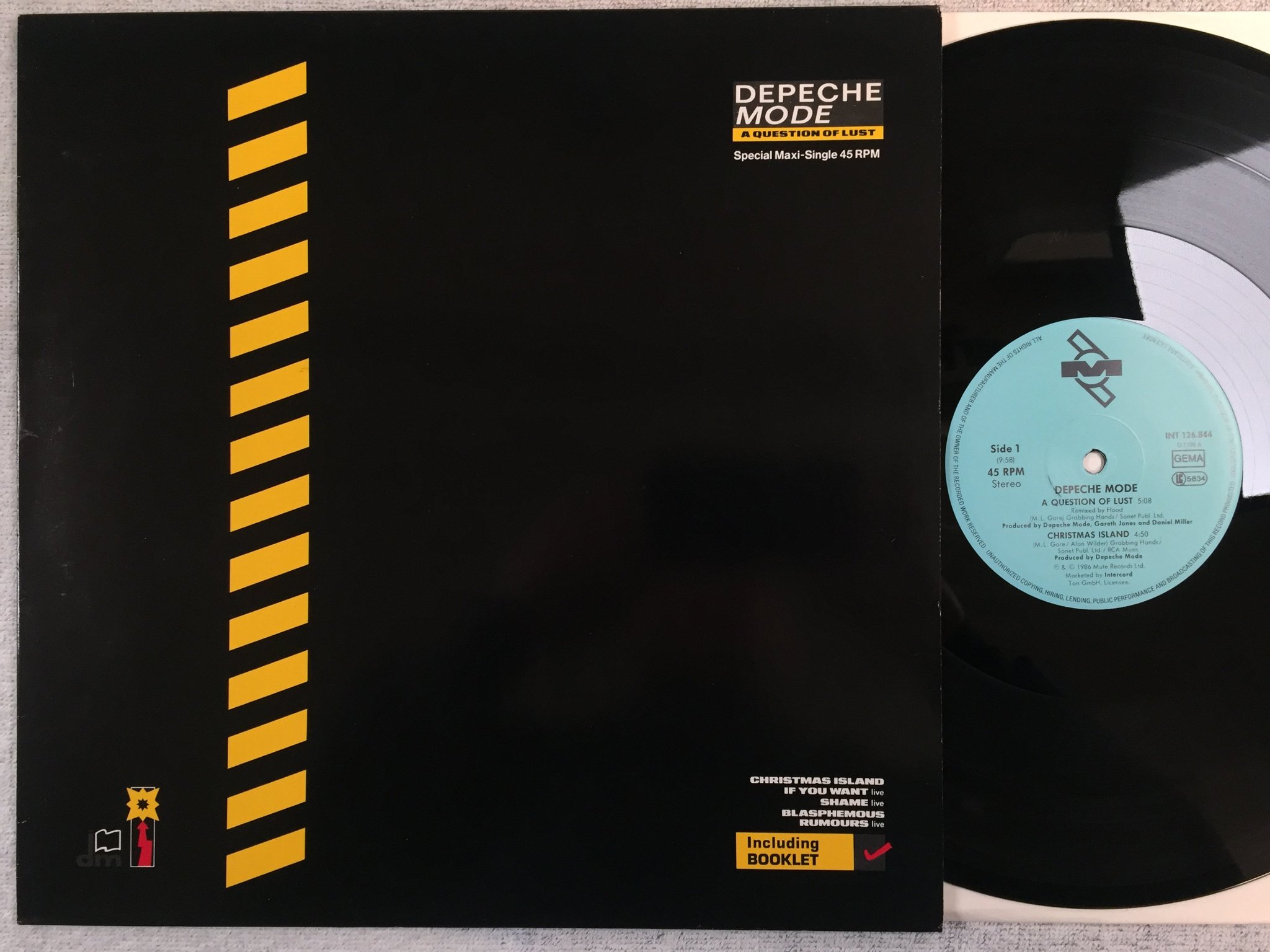Omslagsbild för skivan DEPECHE MODE a question of lust 12"single -86 Ger MUTE INT 126844