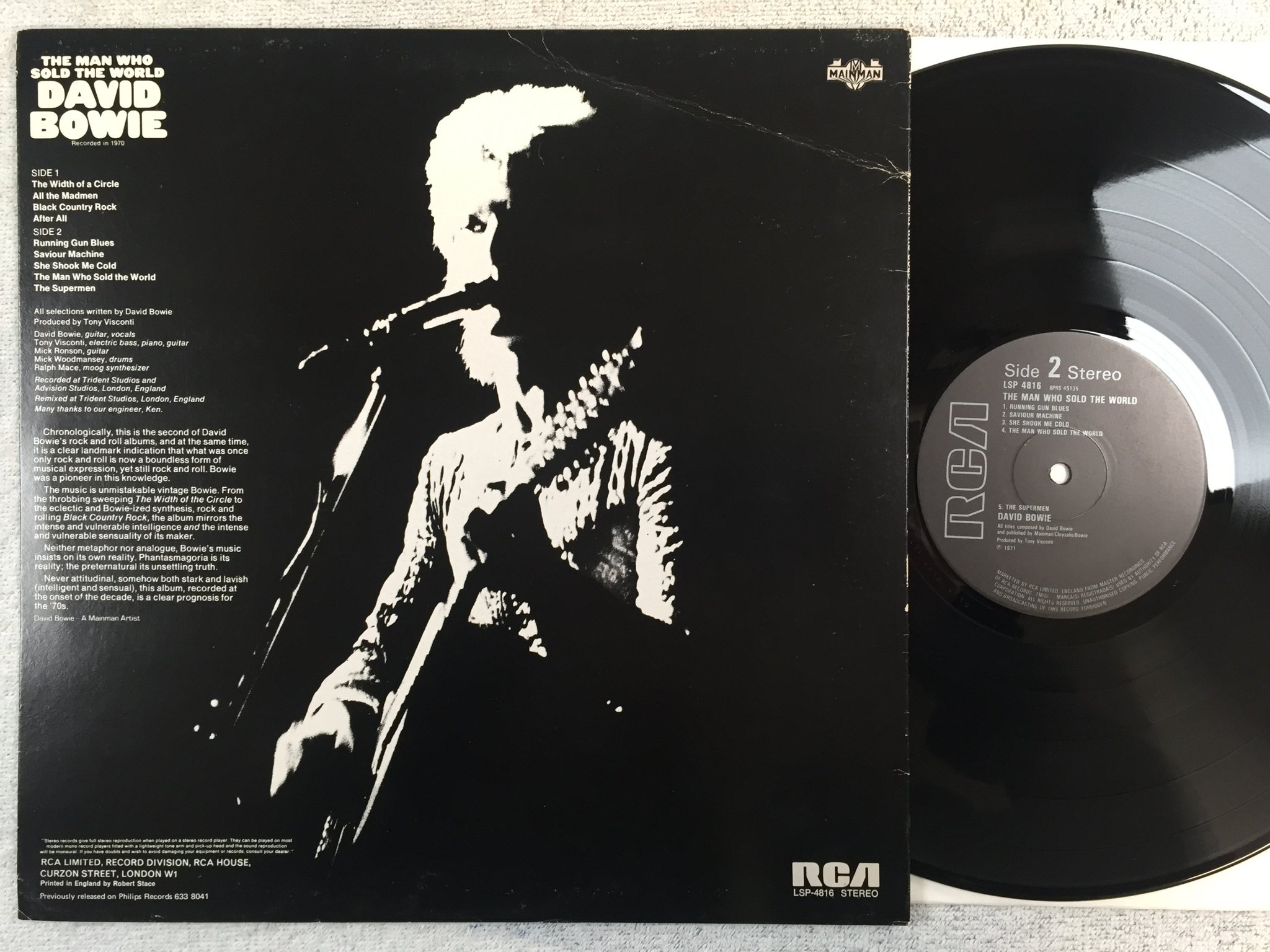 Omslagsbild för skivan DAVID BOWIE the man who sold the world LP UK RCA LSP 4816