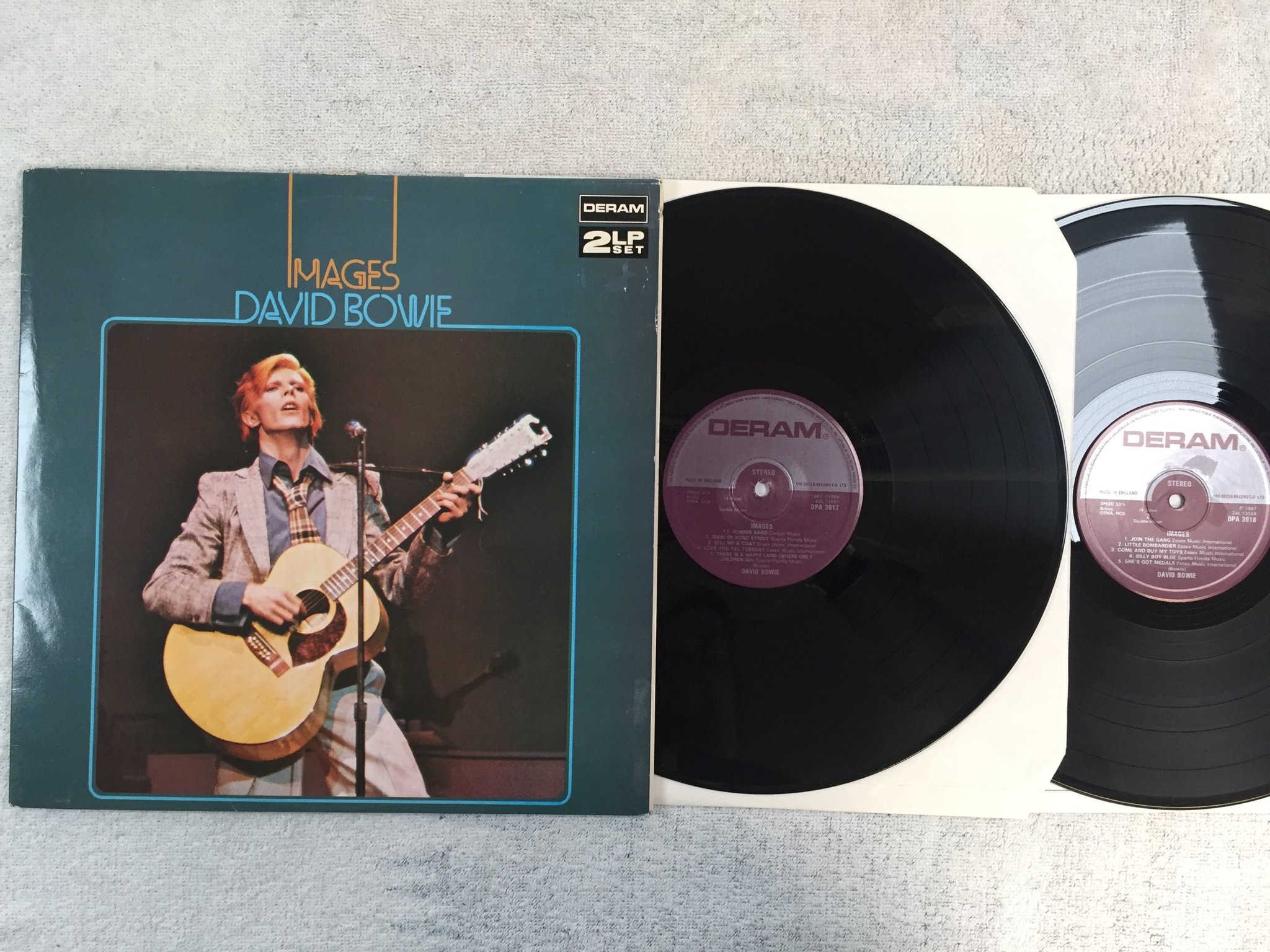 Omslagsbild för skivan DAVID BOWIE images 2xLP UK DERAM DPA 3018 