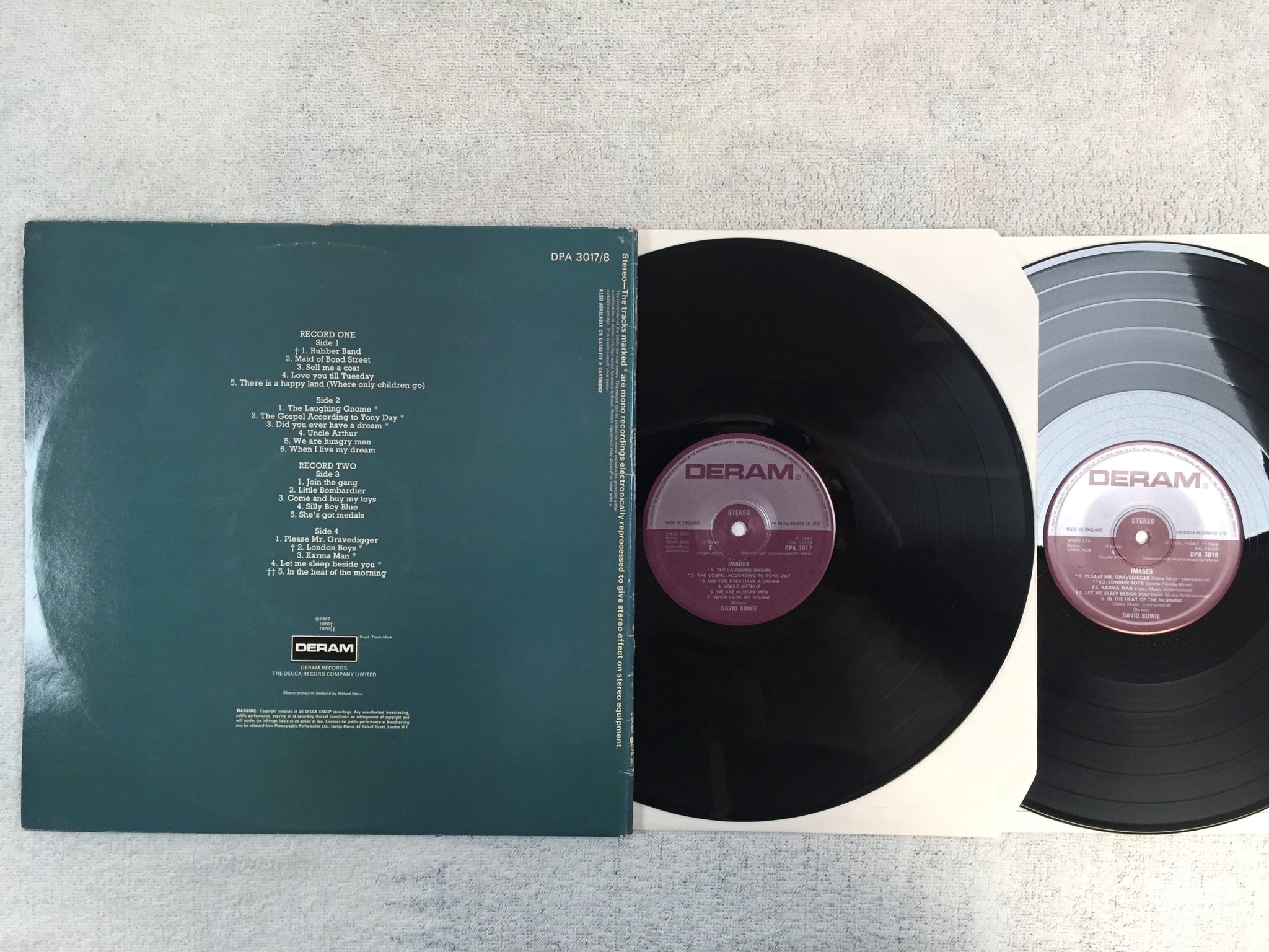 Omslagsbild för skivan DAVID BOWIE images 2xLP UK DERAM DPA 3018 