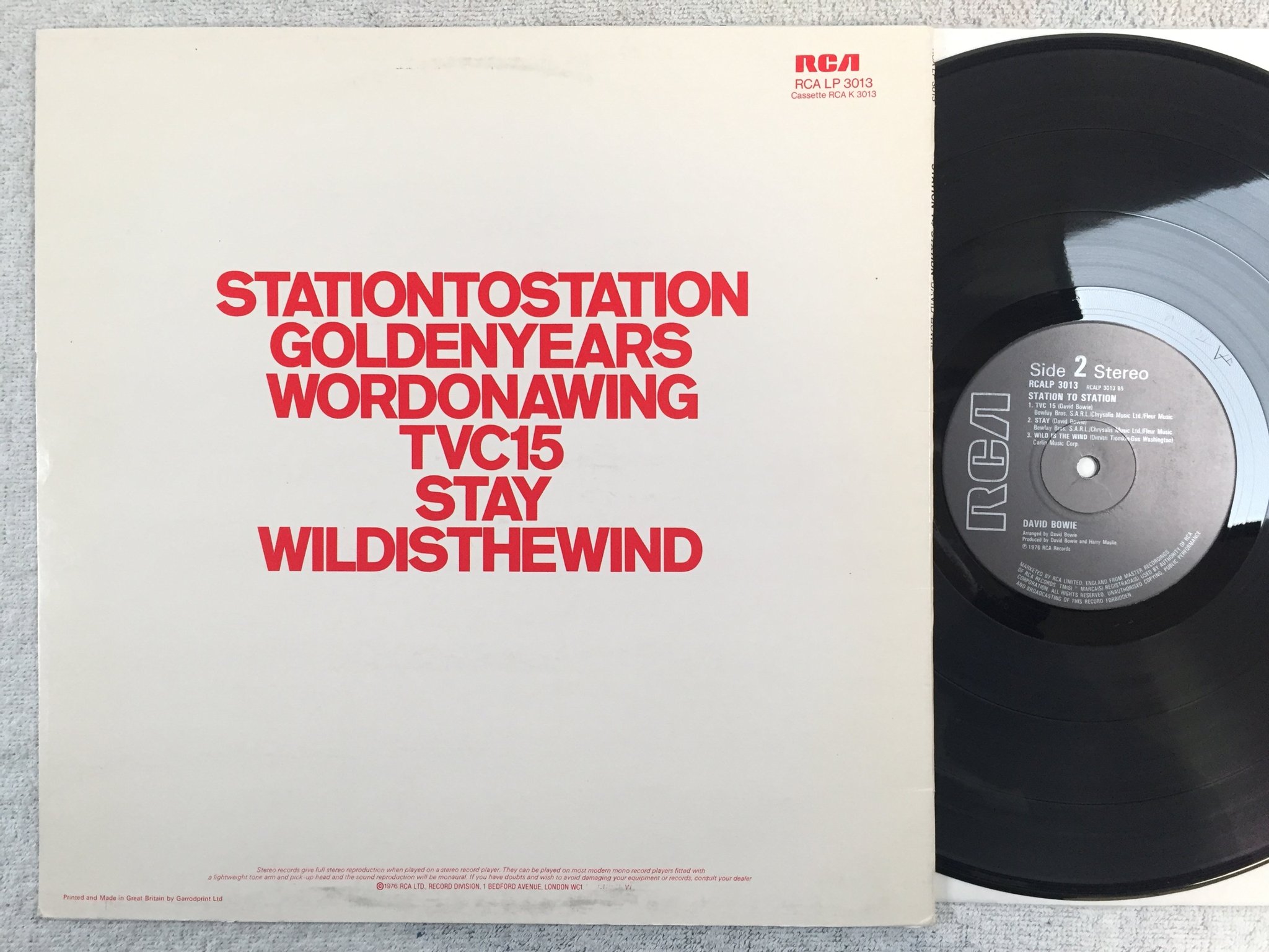 Omslagsbild för skivan DAVID BOWIE station to station LP UK RCA RCALP 3013