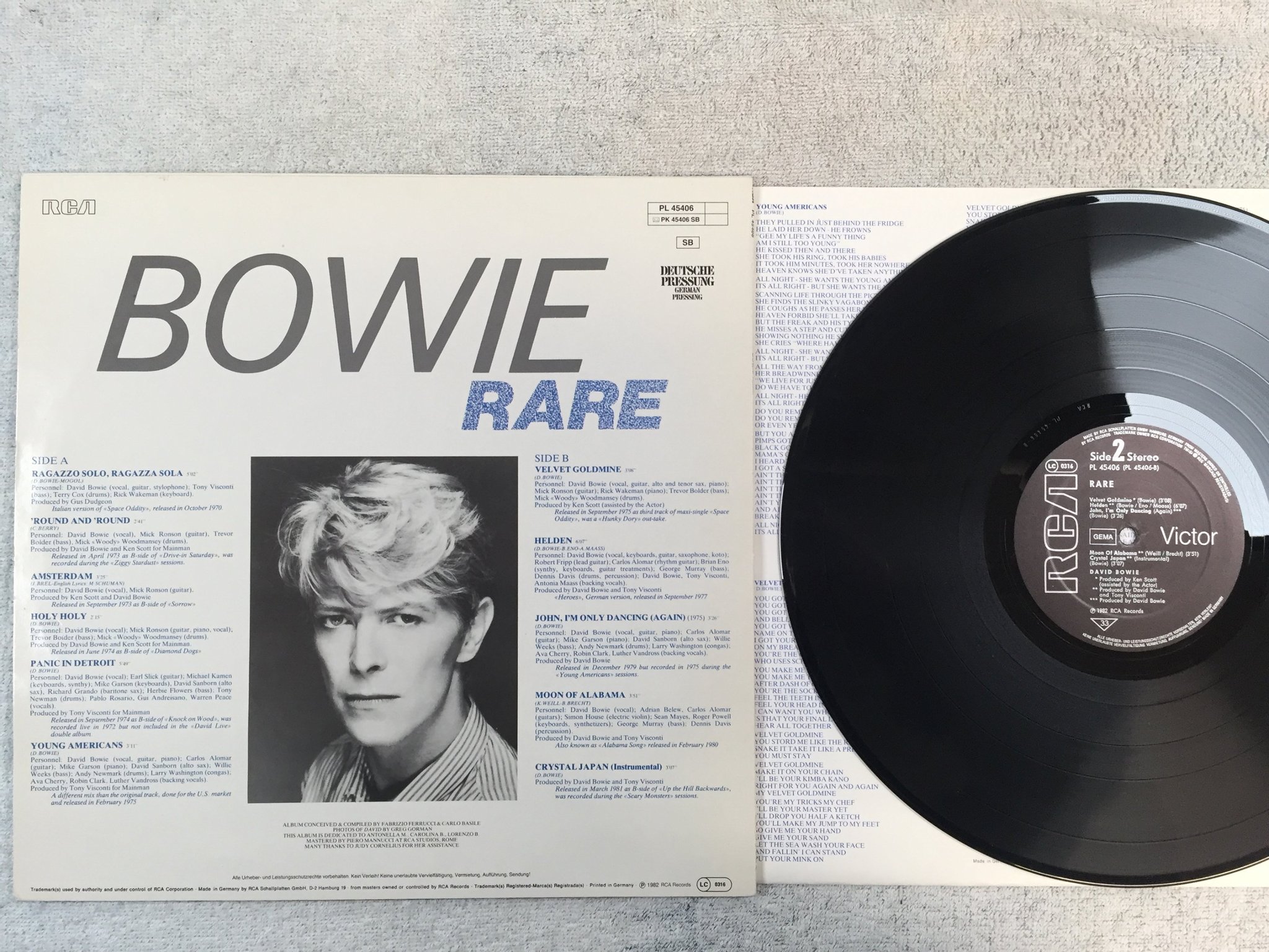 Omslagsbild för skivan DAVID BOWIE rare LP -82 Ger RCA PL 45406