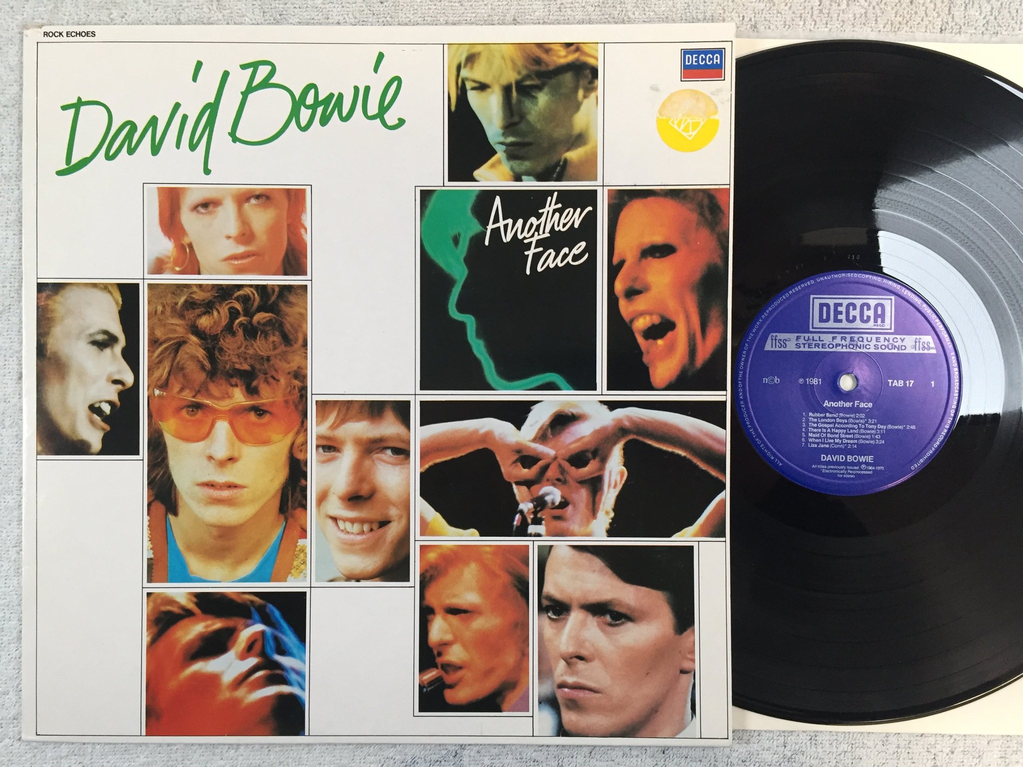 Omslagsbild för skivan DAVID BOWIE another face LP -81 ncb DECCA TAB-17