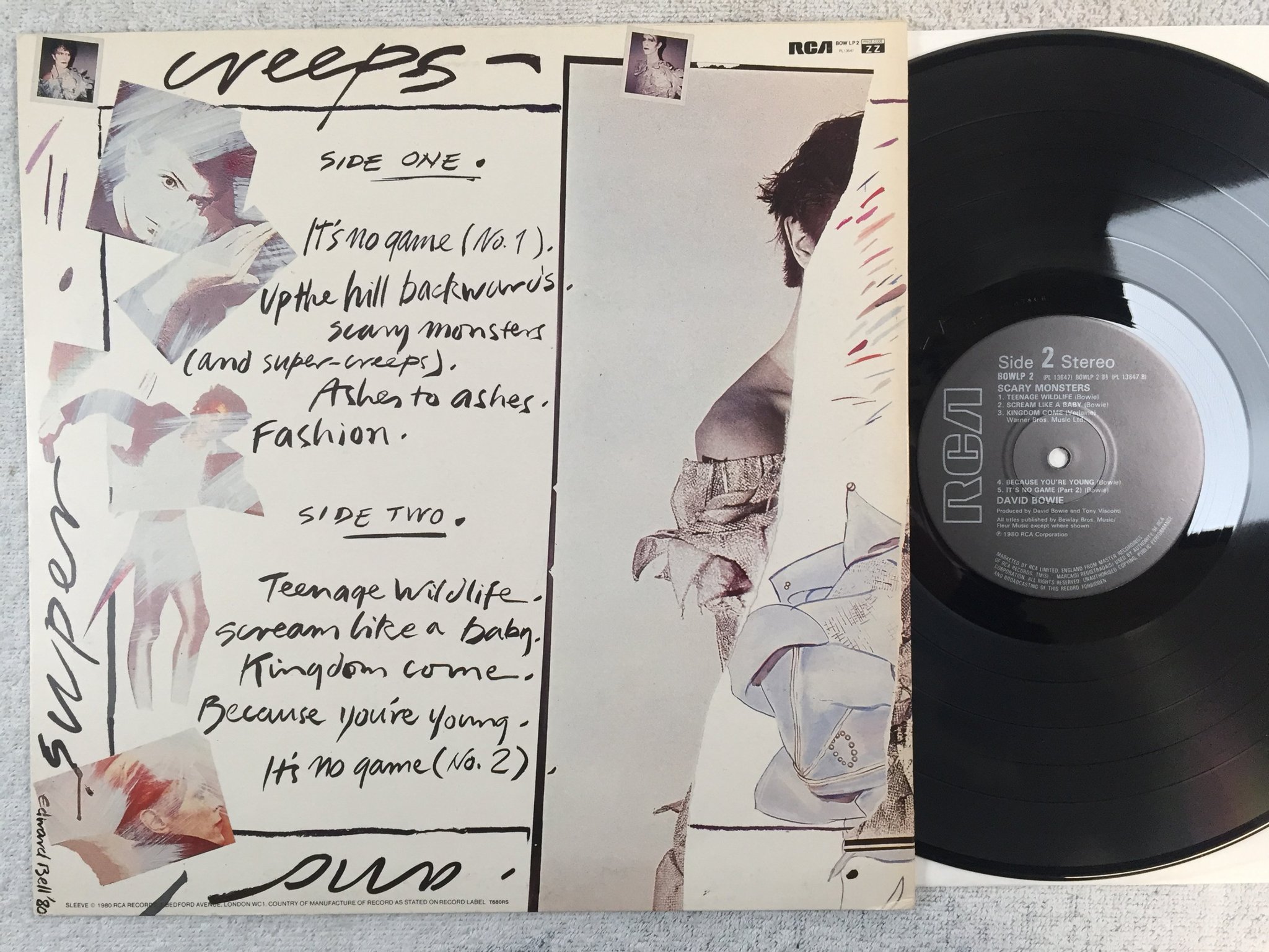 Omslagsbild för skivan DAVID BOWIE scary monsters LP -80 UK RCA BOWLP 2