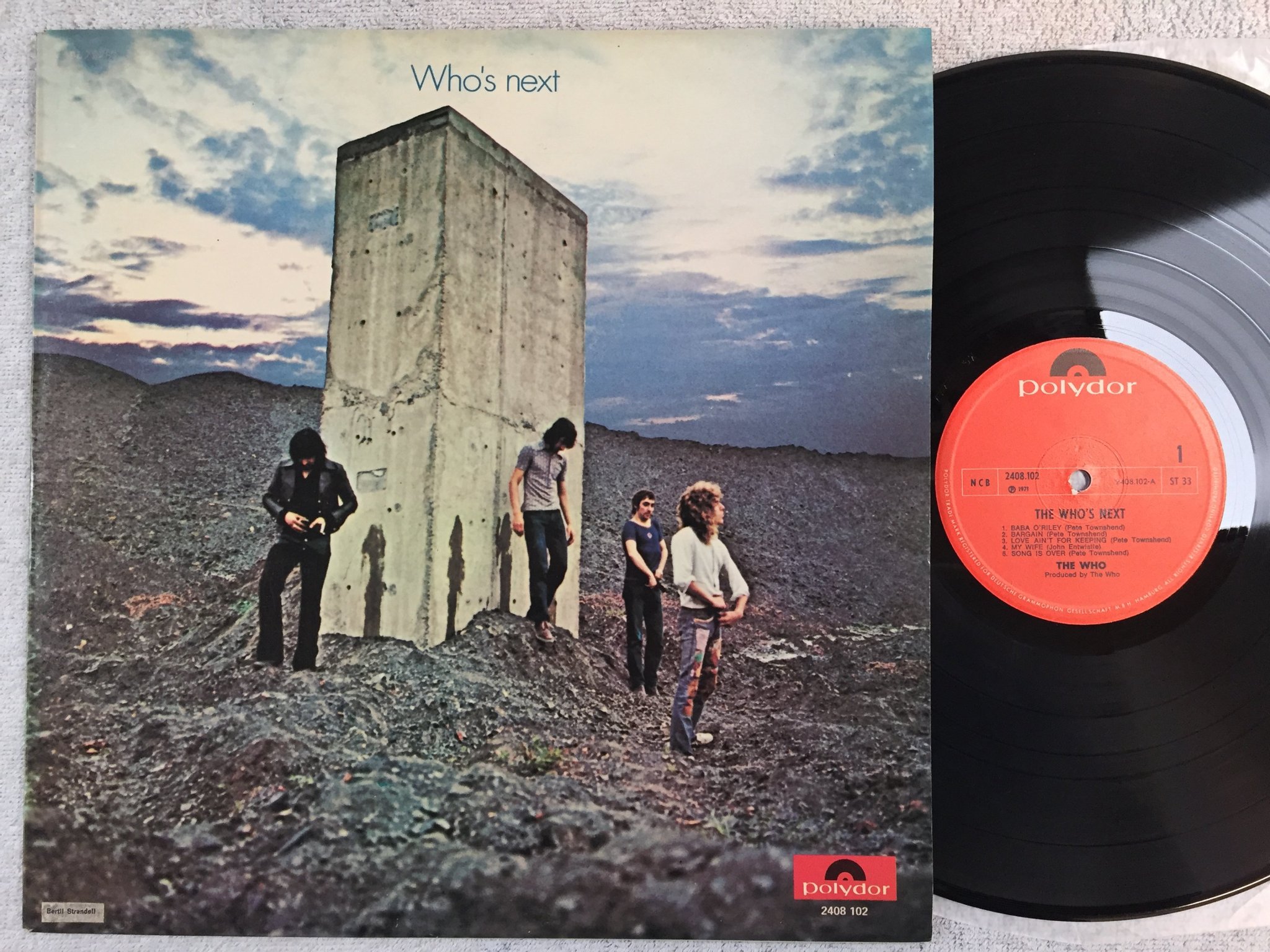 Omslagsbild för skivan THE WHO who's next LP -71 ncb POLYDOR 2408102