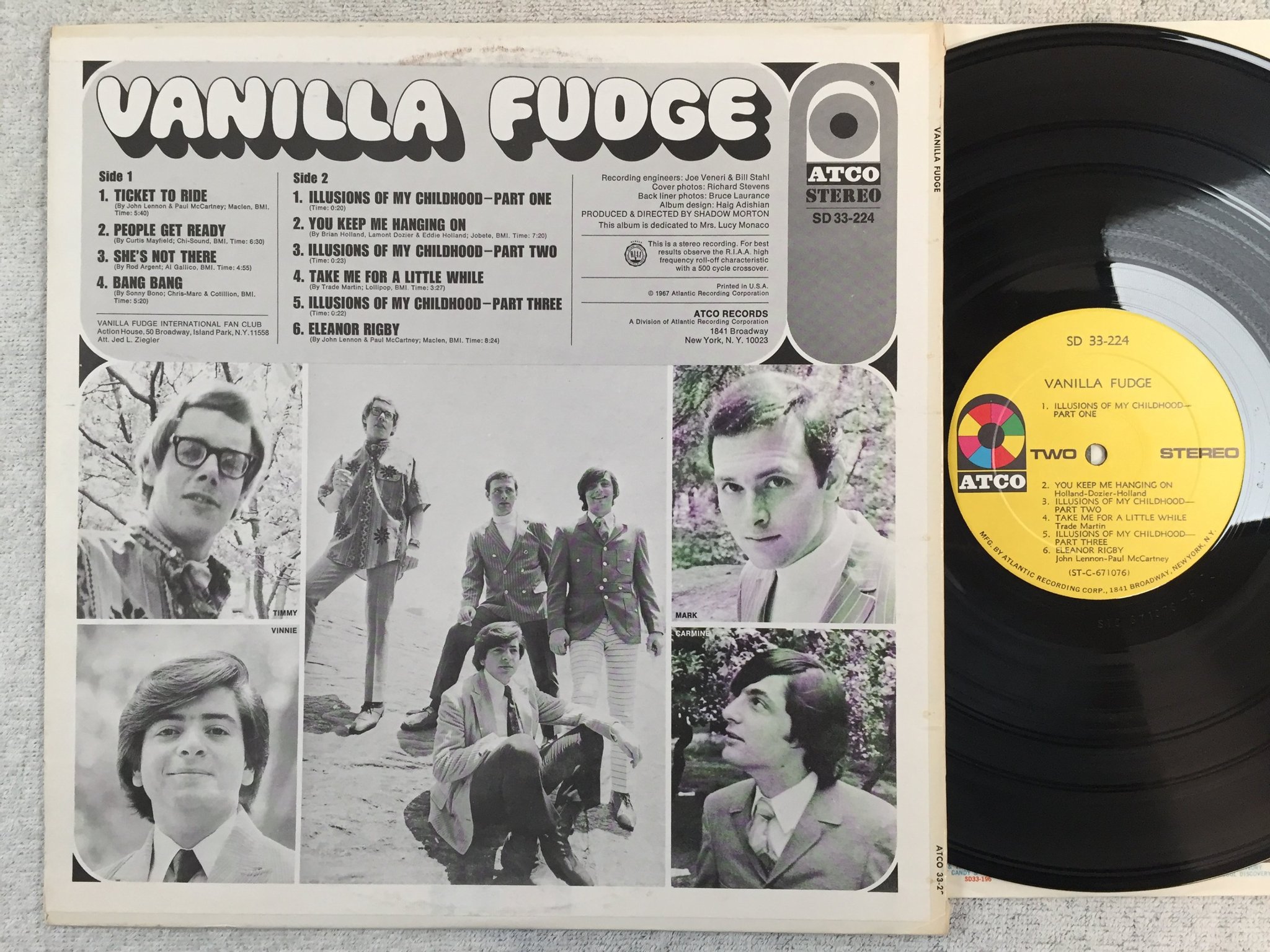 Omslagsbild för skivan VANILLA FUDGE s/t LP -67 US ATCO SD 33-224