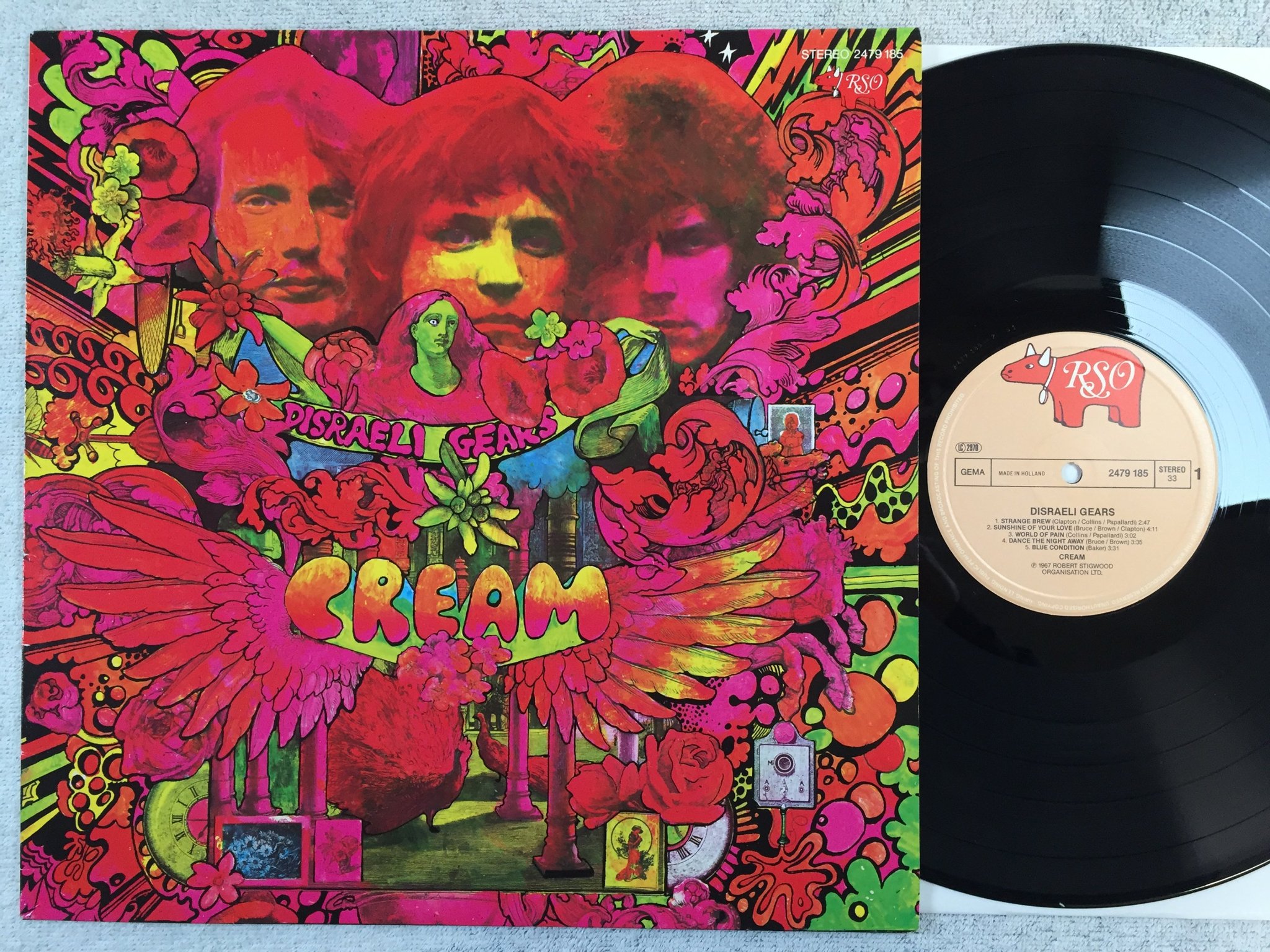 Omslagsbild för skivan CREAM disraeli gears LP re Hol RSO 2479 185