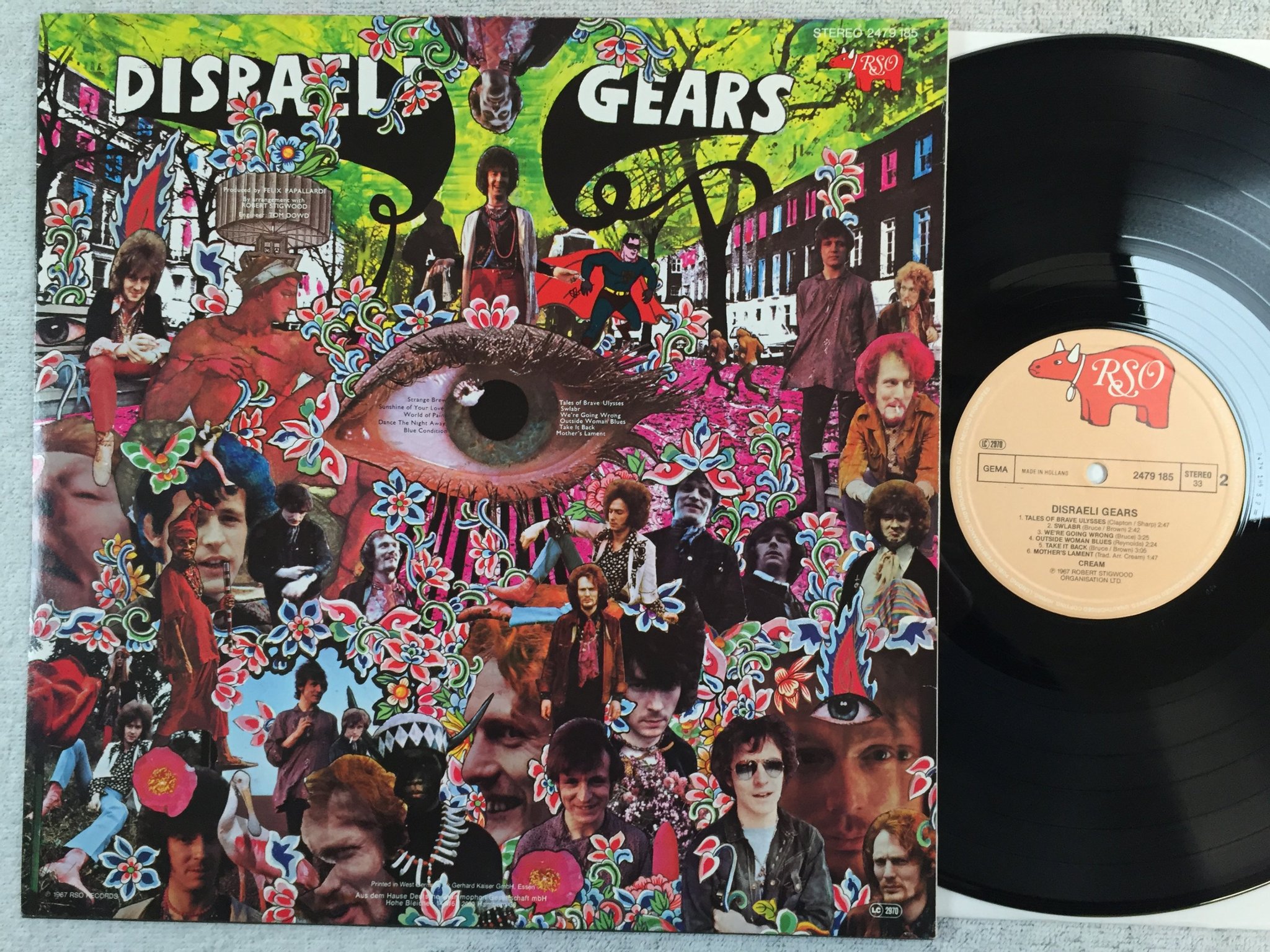 Omslagsbild för skivan CREAM disraeli gears LP re Hol RSO 2479 185