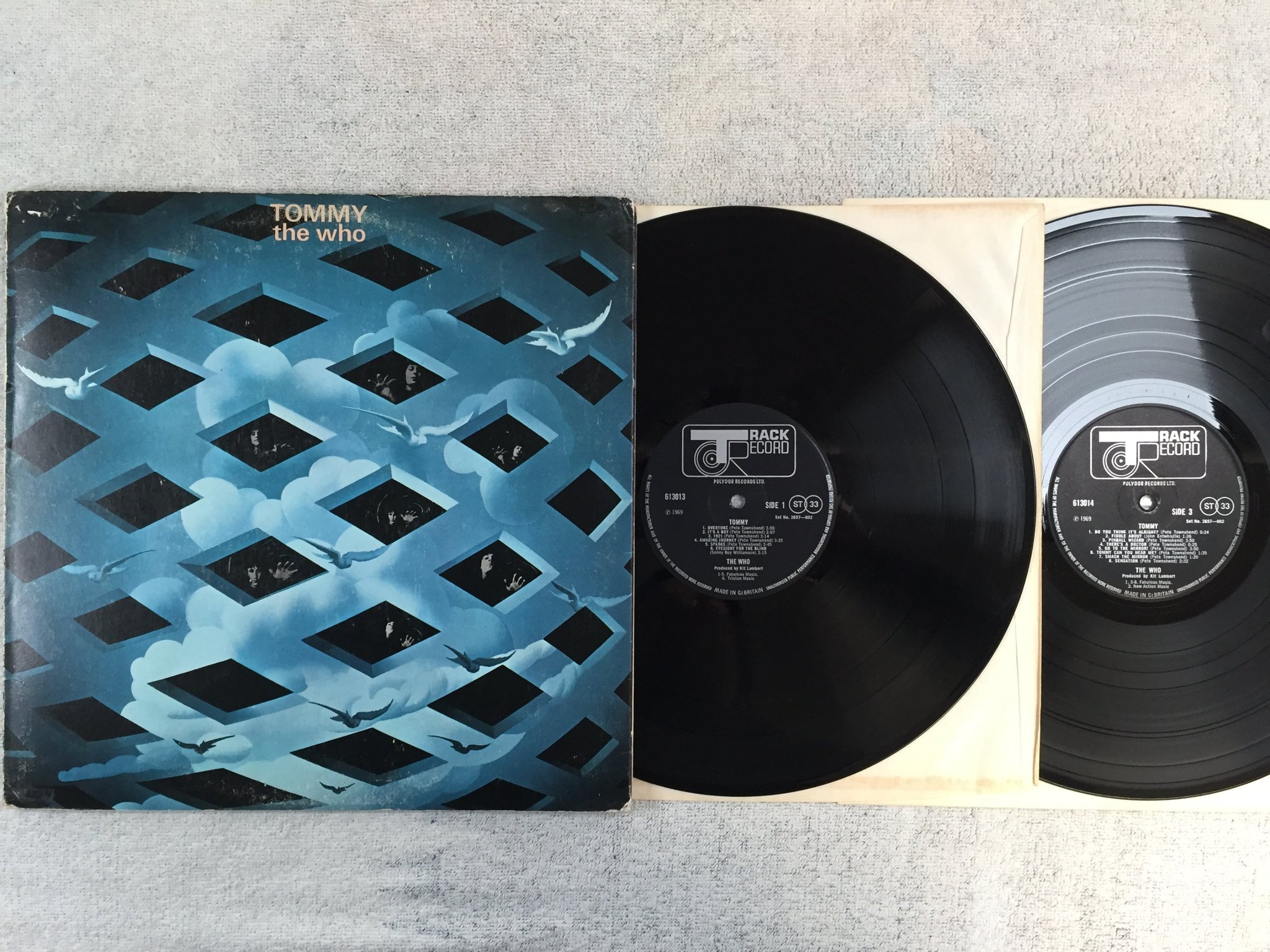 Omslagsbild för skivan THE WHO Tommy 2xLP -69 UK TRACK 613013 