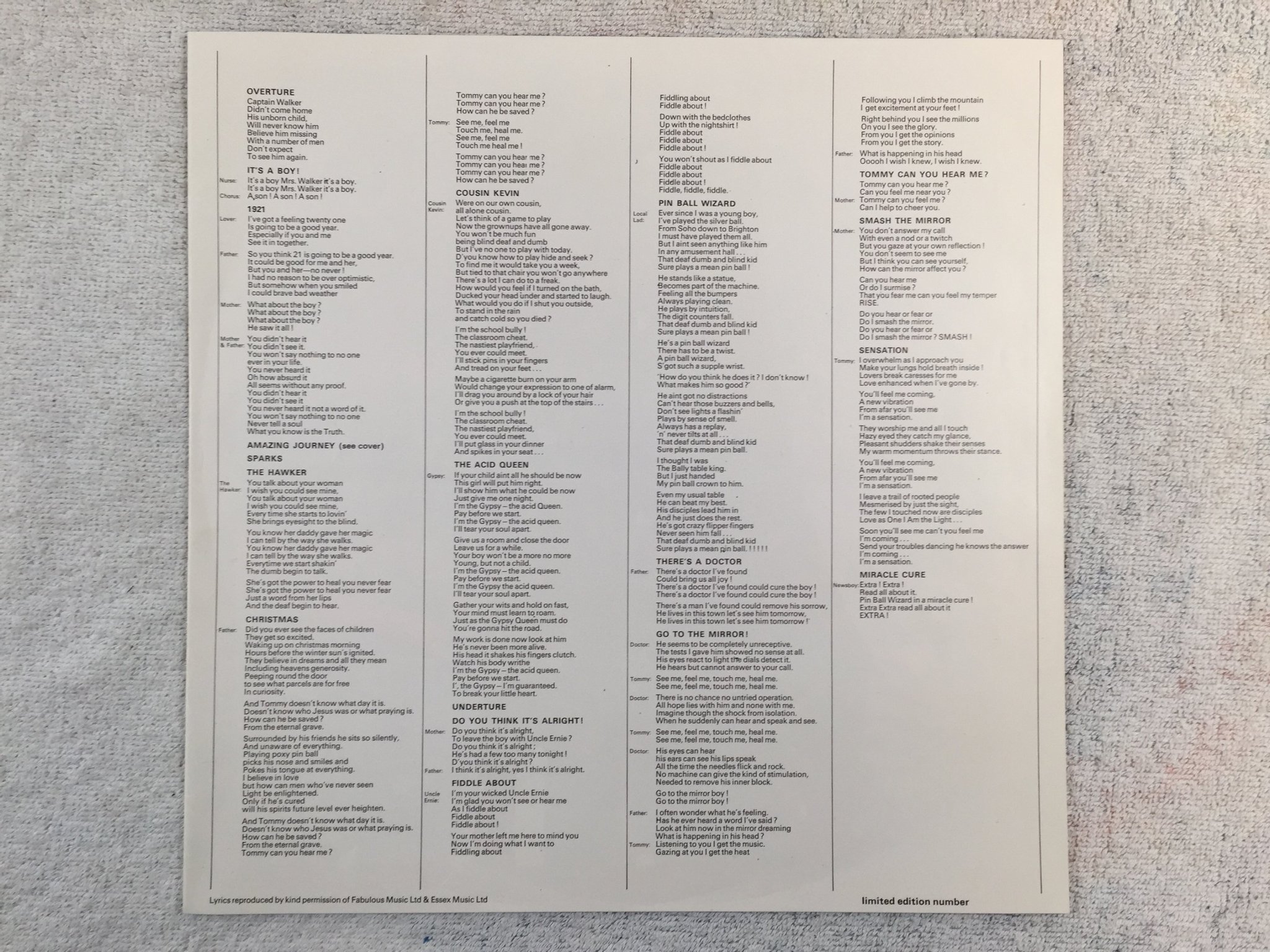 Omslagsbild för skivan THE WHO Tommy 2xLP -69 UK TRACK 613013 