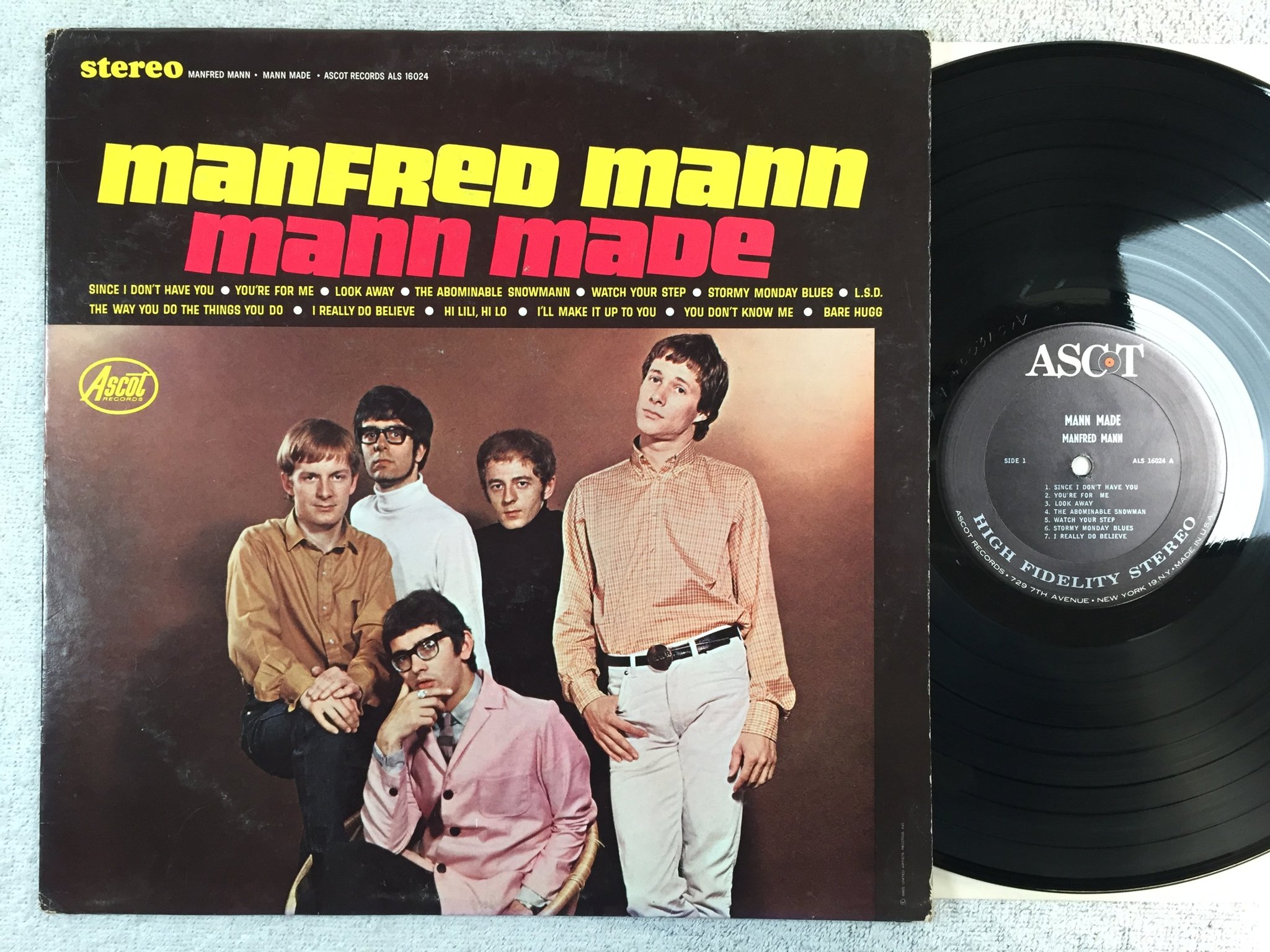 Omslagsbild för skivan MANFRED MANN Mann made LP -98 US ASCOT ALS 16024