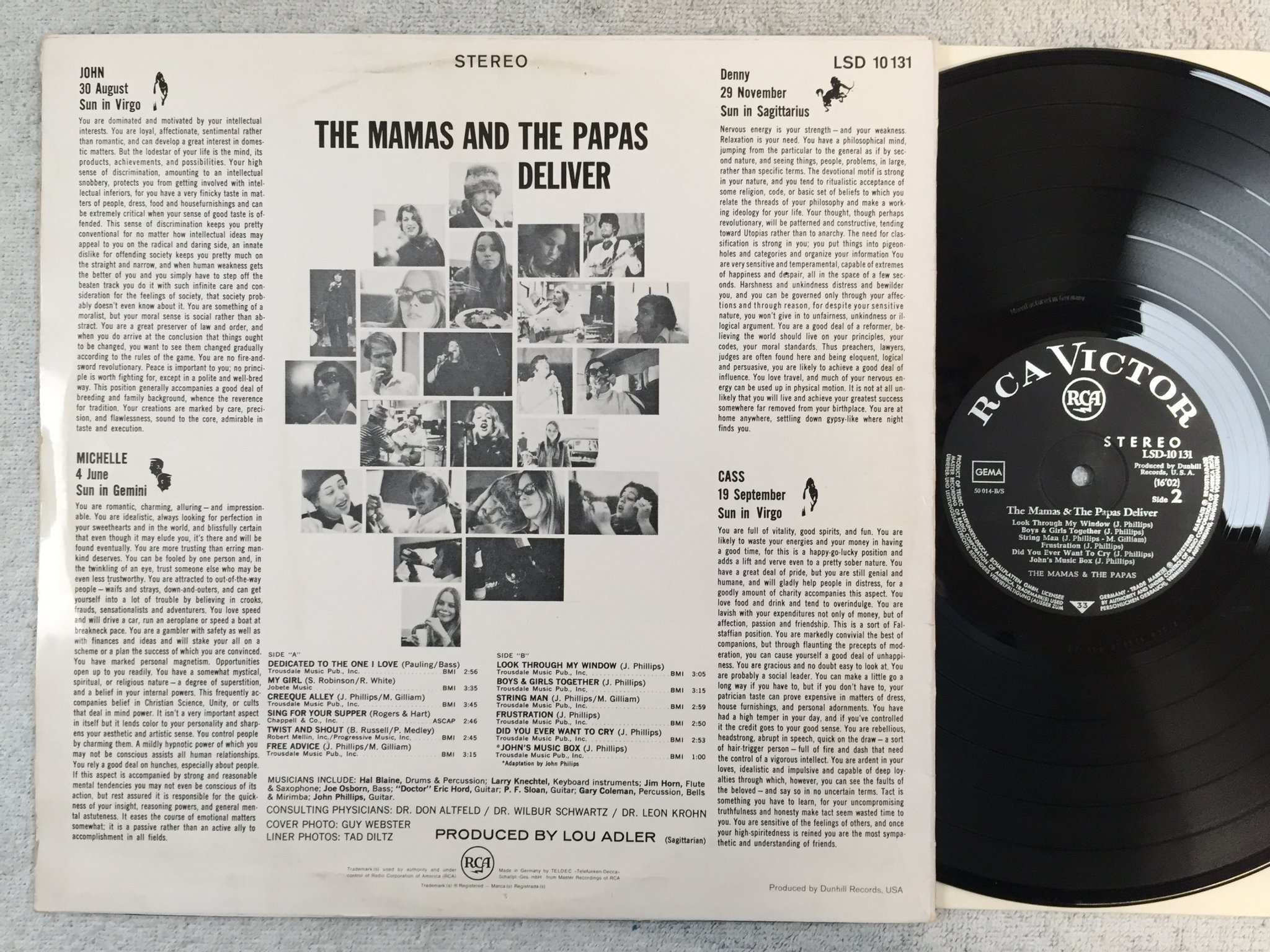 Omslagsbild för skivan THE MAMAS & THE PAPAS deliver LP -67 Ger RCA LSD 10 131