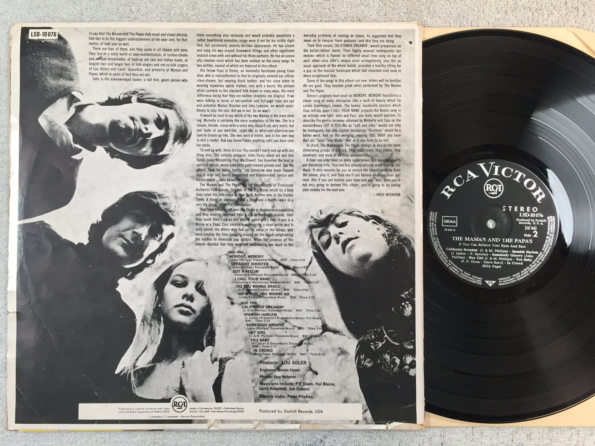Omslagsbild för skivan THE MAMAS & THE PAPAS if you can believe... LP -66 Ger RCA LSD 10 076